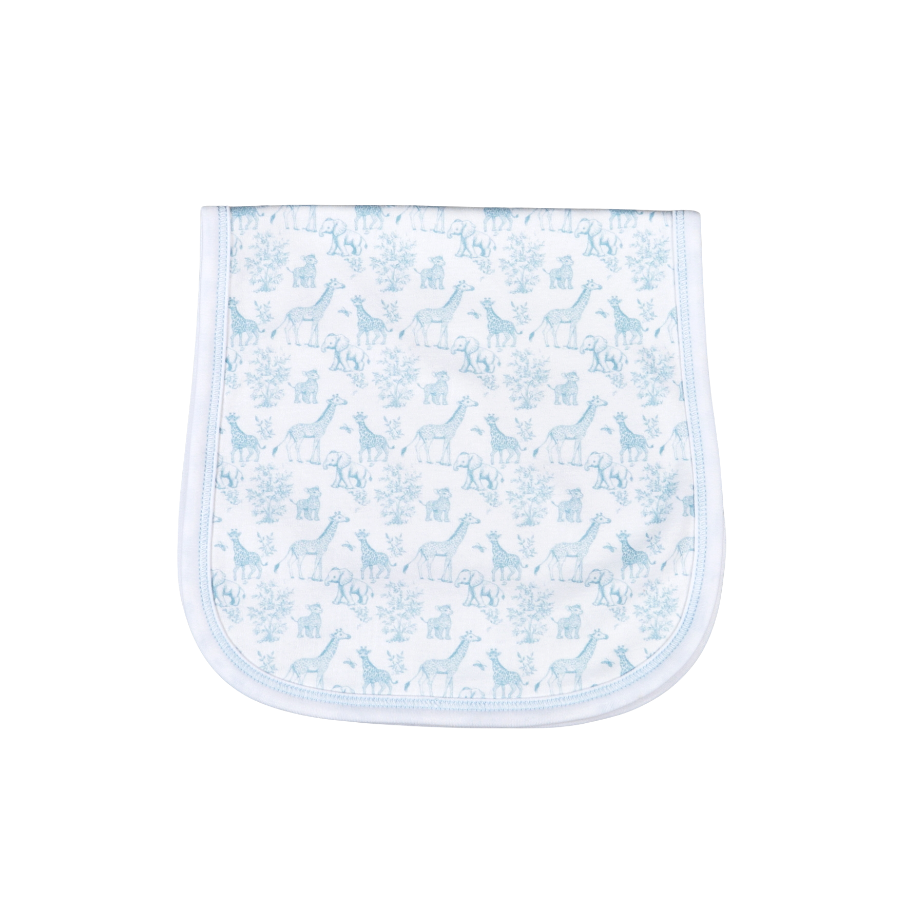 Bsf-017 Blue Baby Safari Pima  Burping Pad