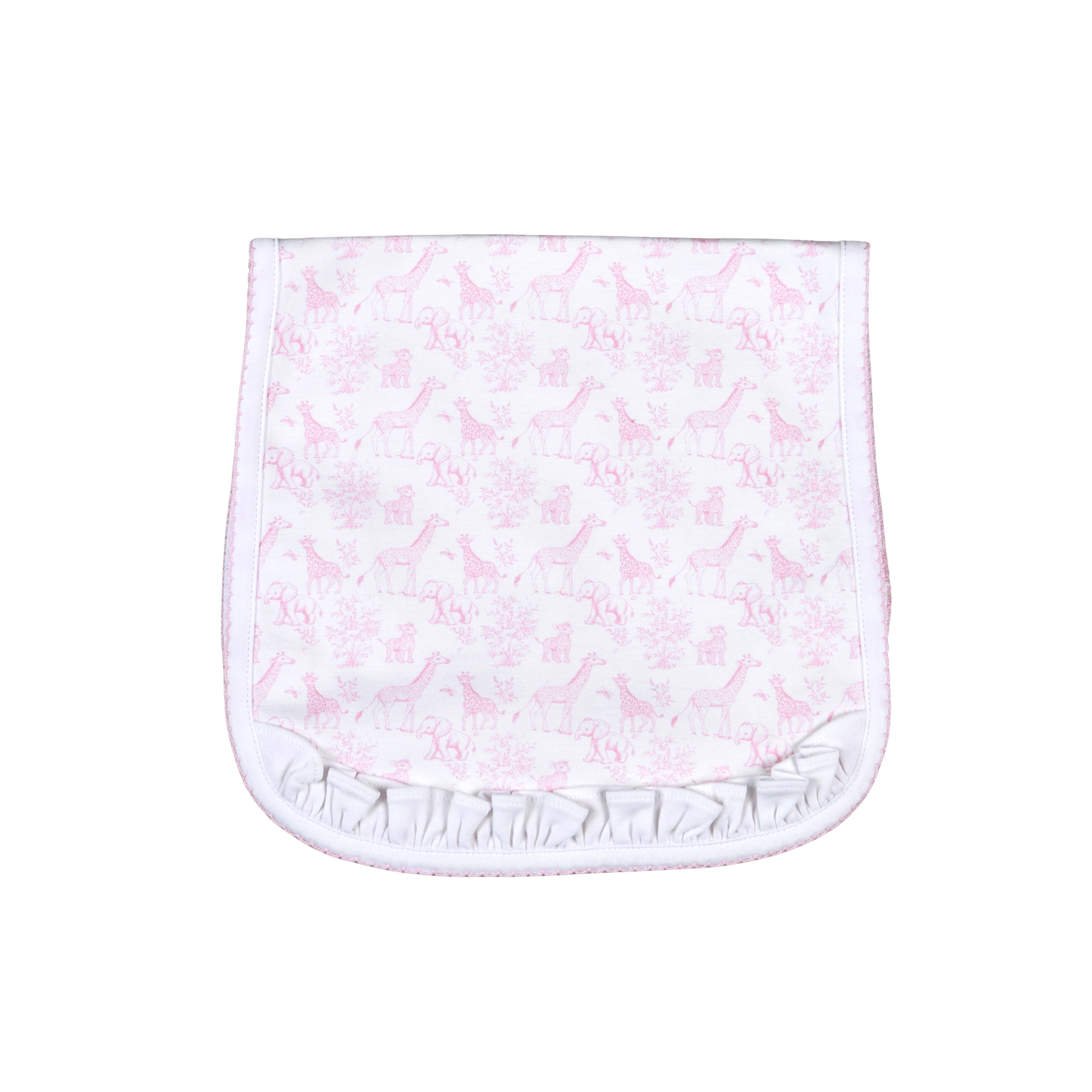 Bsf-117 Pink Baby Safari Pima  Burping Pad