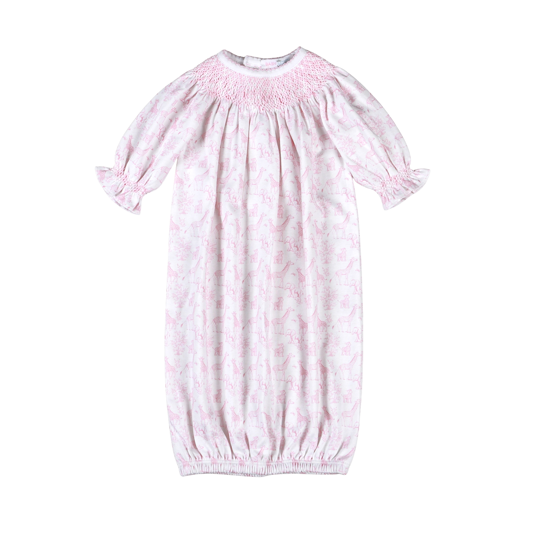 Bsf-519 Pink Baby Safari Hand Smock Bishop Gown