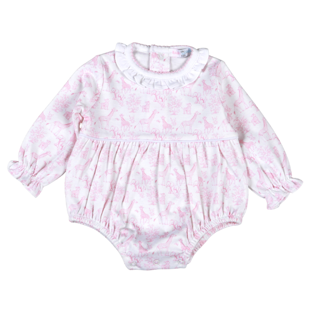 Bsf-130 Pink Baby Safari Pima Ruffled Bubble