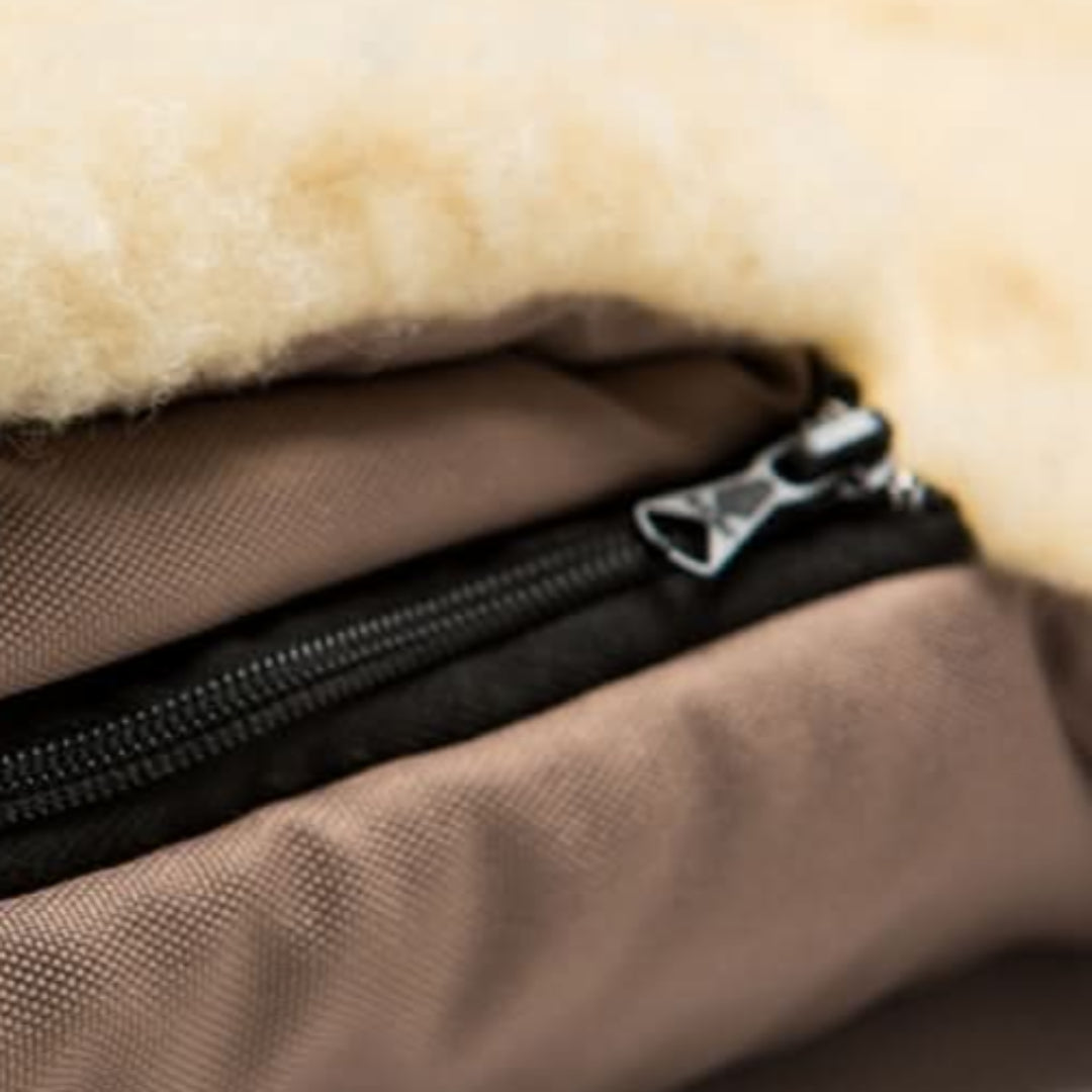 Beige Organic Wool Adjustable Footmuff