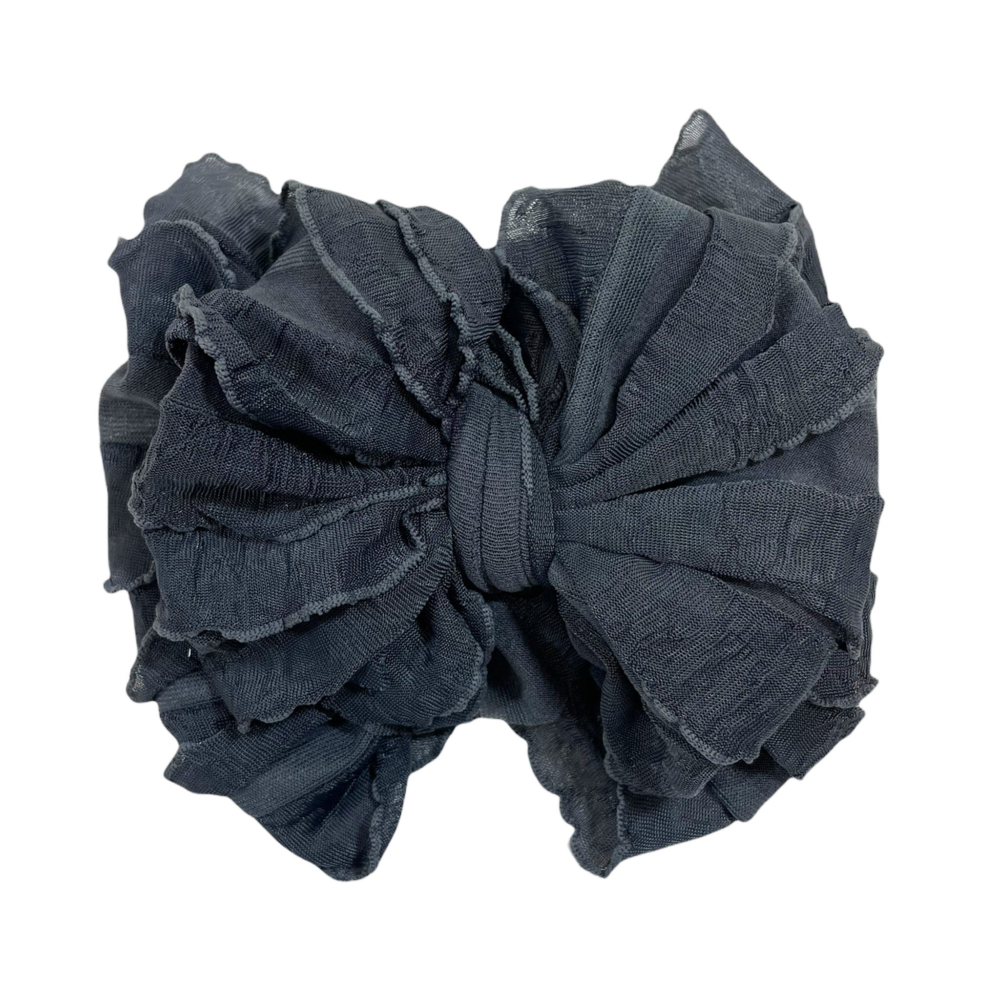 Dark Grey | Signature Ruffled Baby Headband