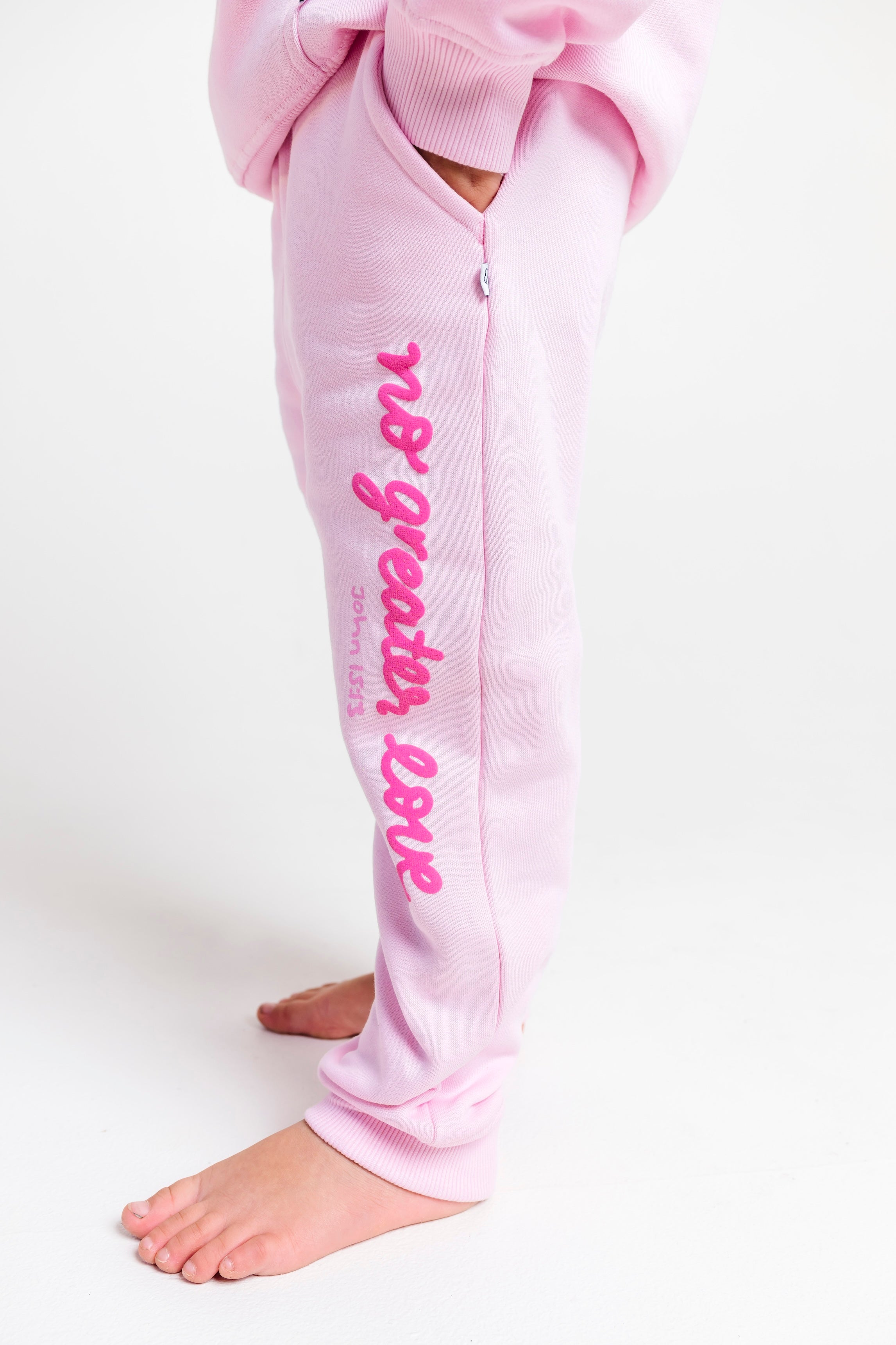 No Greater Love Pink Cotton Fleece Jogger