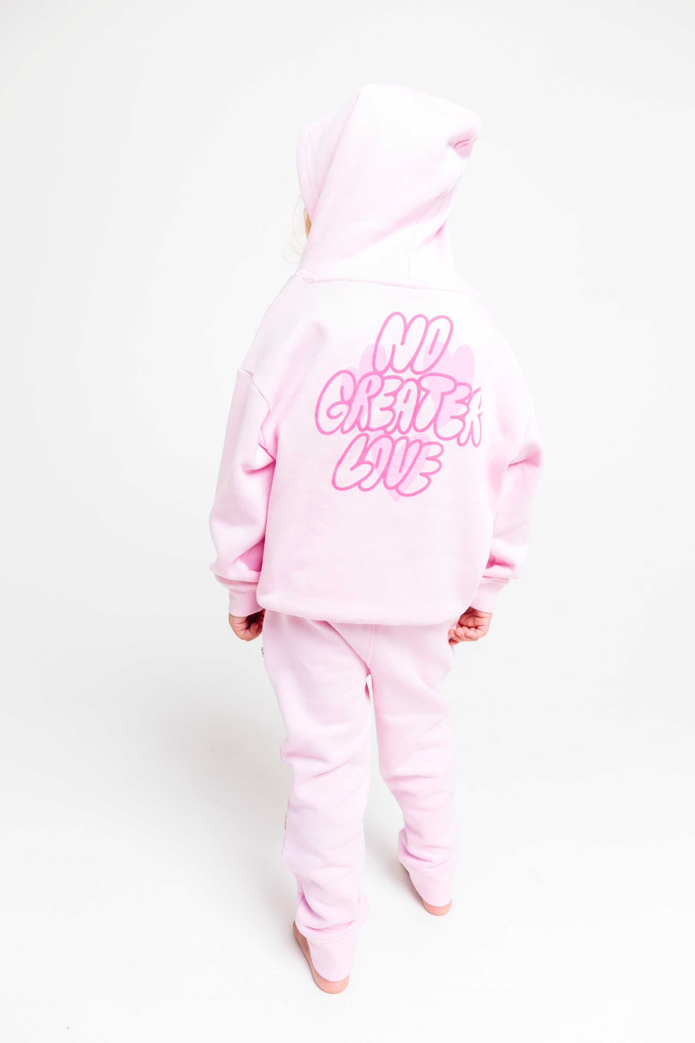 No Greater Love Pink Cotton Fleece Hoodie