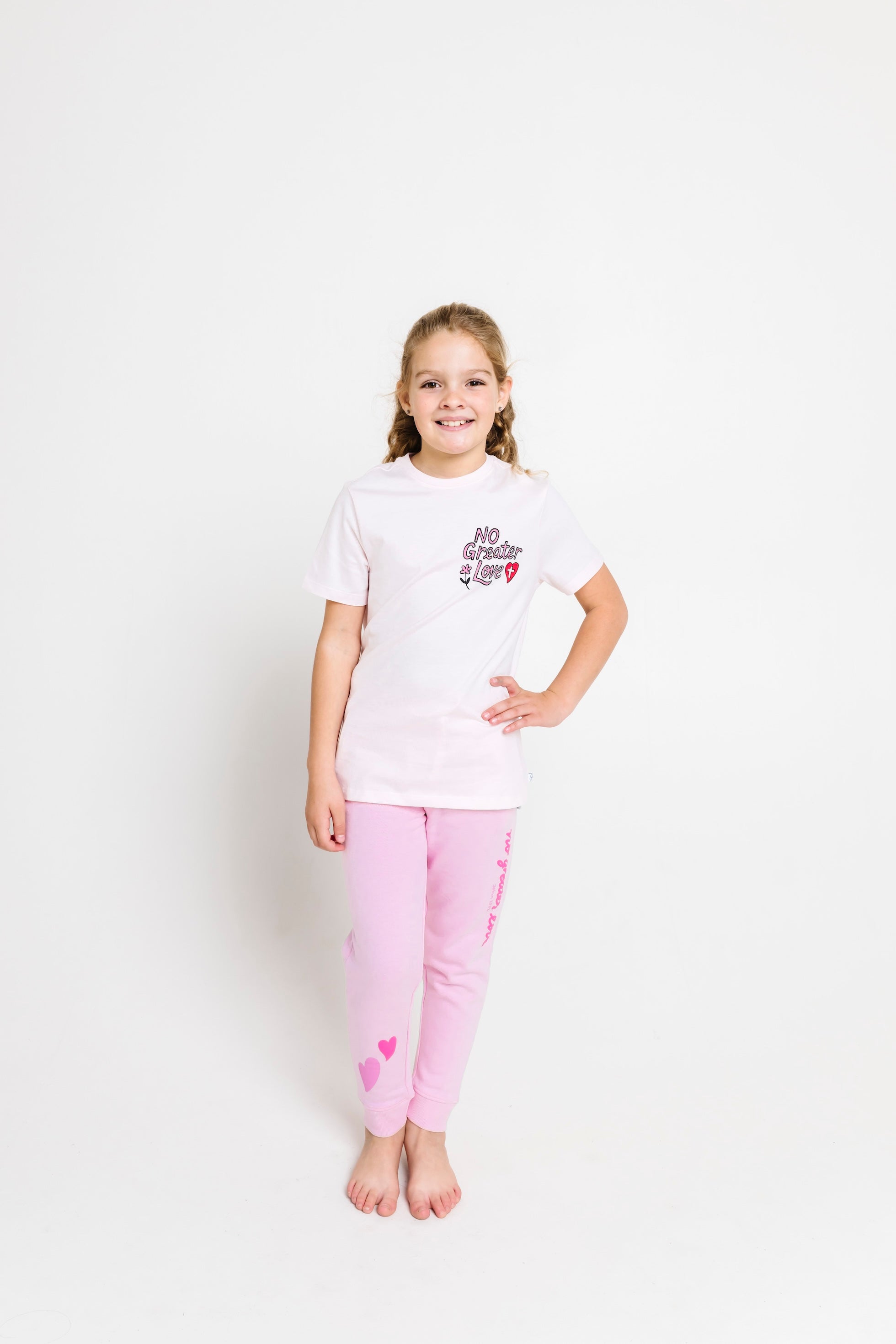 No Greater Love Pink Short Sleeve T-shirt Cotton