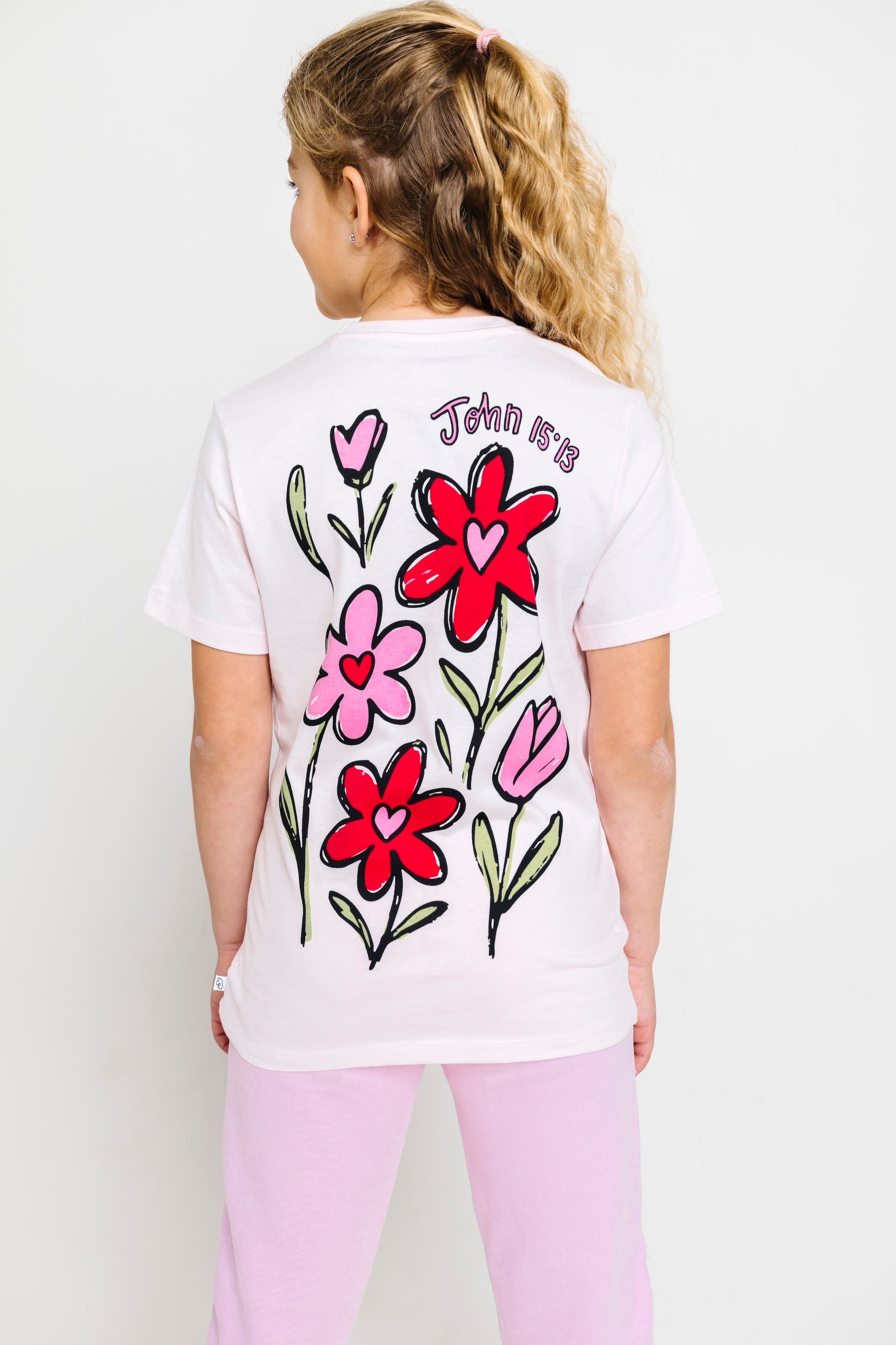 No Greater Love Pink Short Sleeve T-shirt Cotton