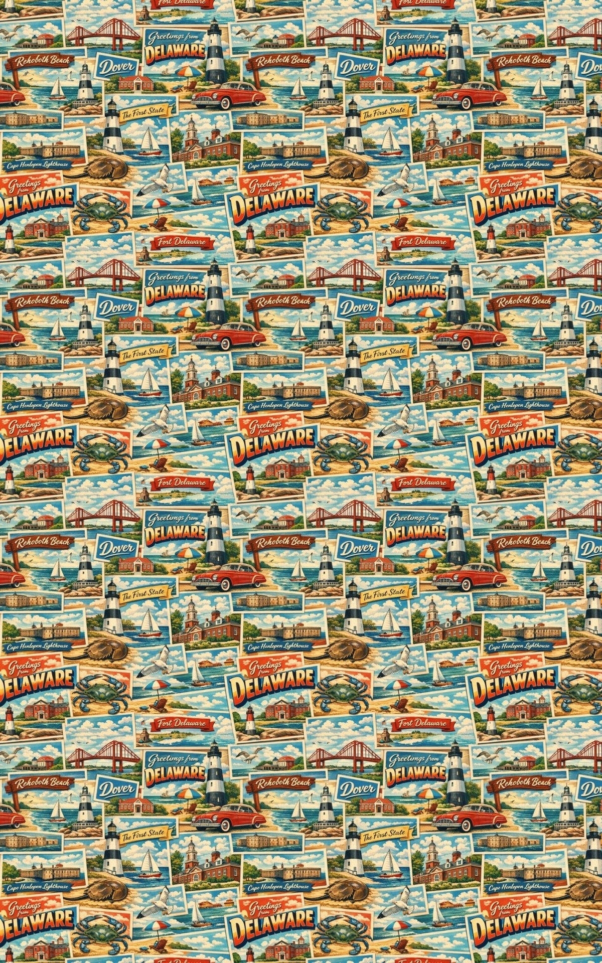 Delaware Postcard Memories Wrapping Paper