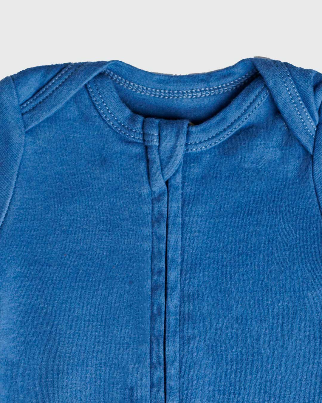 Long Sleeve Zipper Bodysuit In Denim