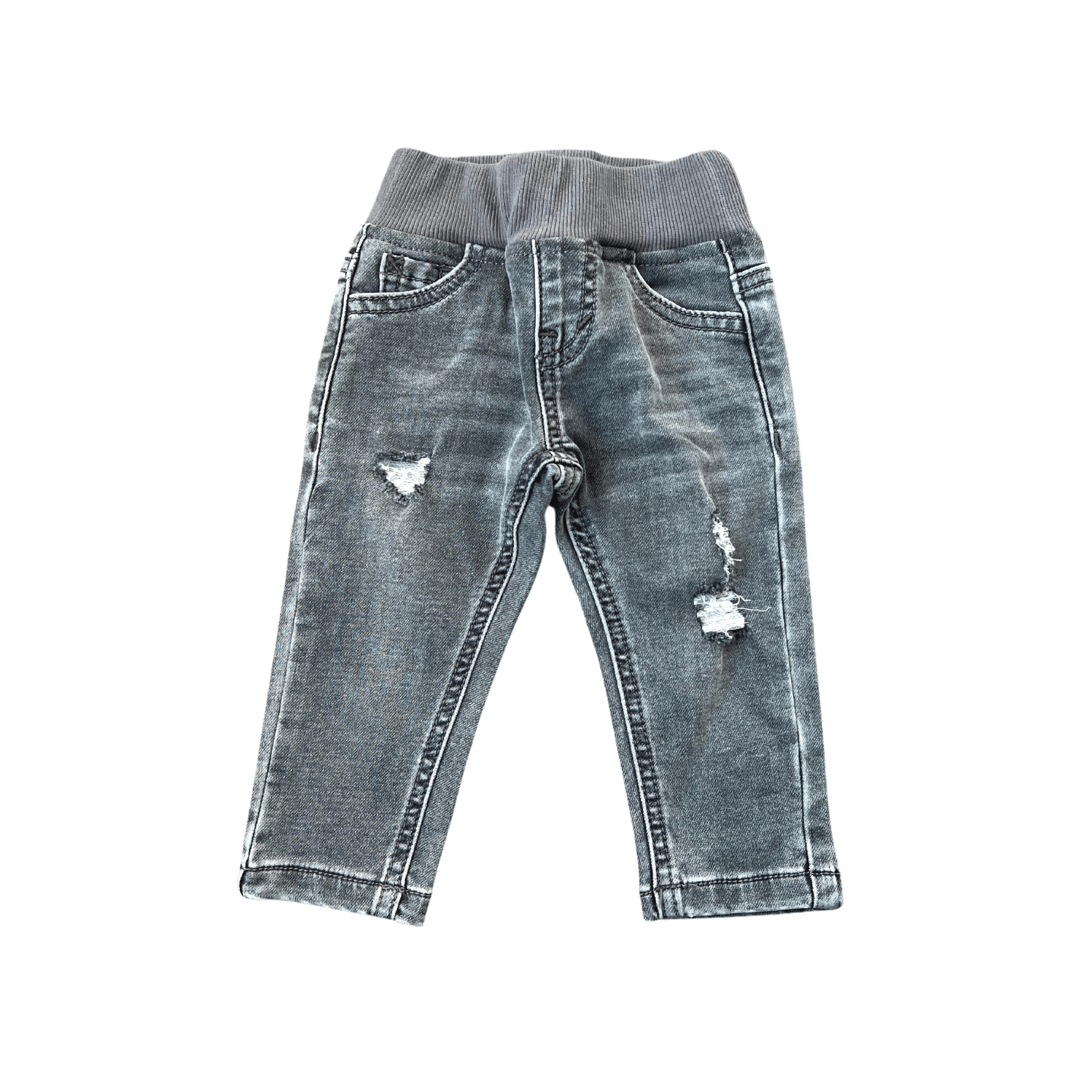 Boys Slim Denim Jeans In Gray