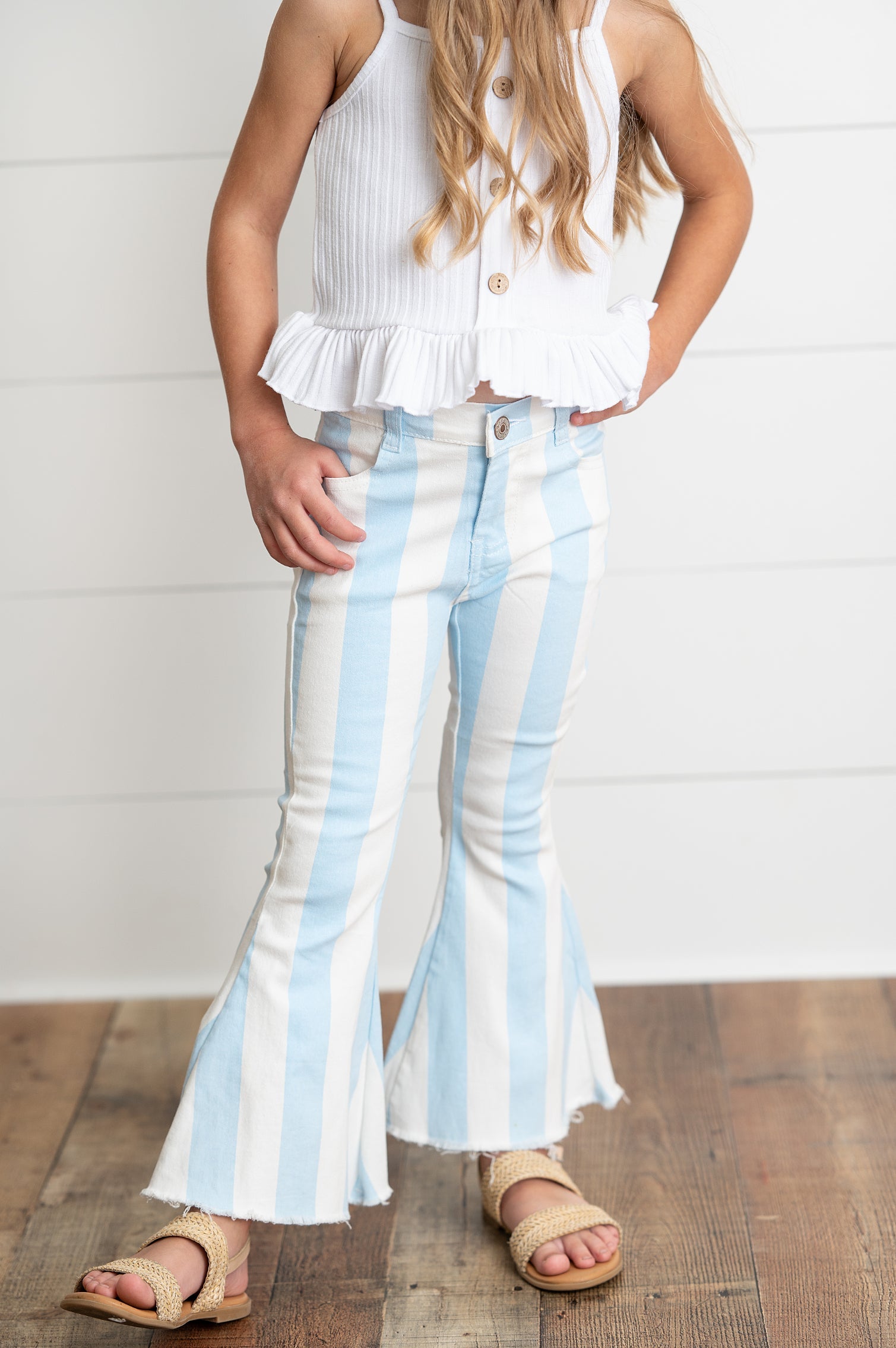 Light Blue Stripe Denim Pants