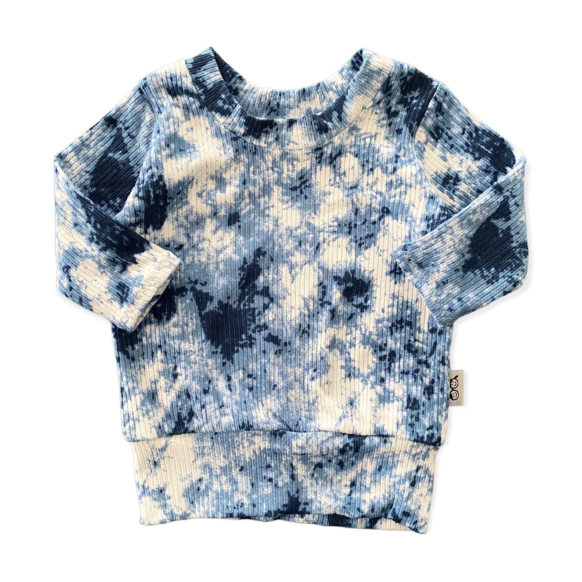 Denim Tie Dye Ribbed Lounge Set