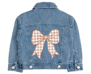 Gingham Bow Patch Denim Jacket