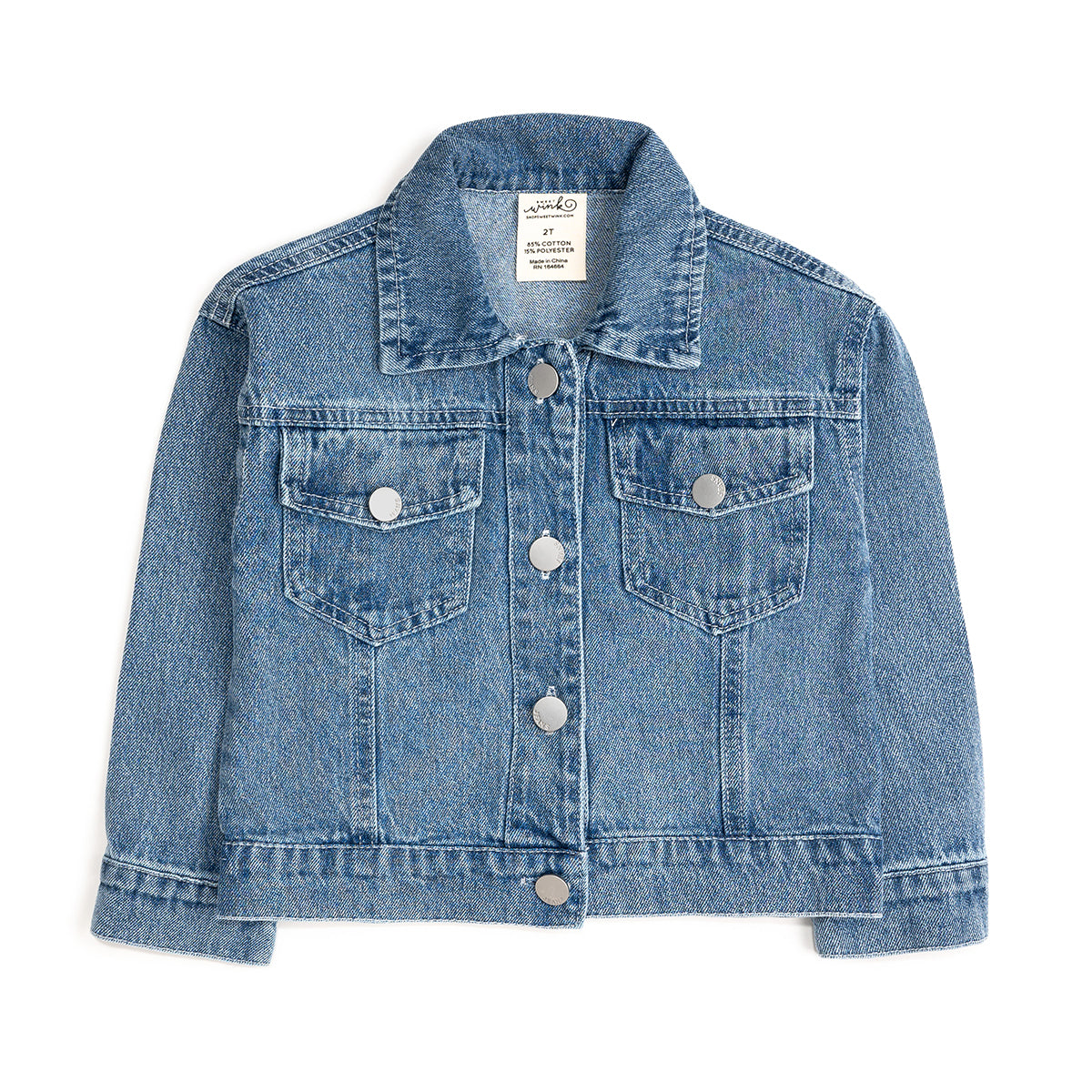 Pearl And Gemstone Floral Bow Patch Denim Jacket
