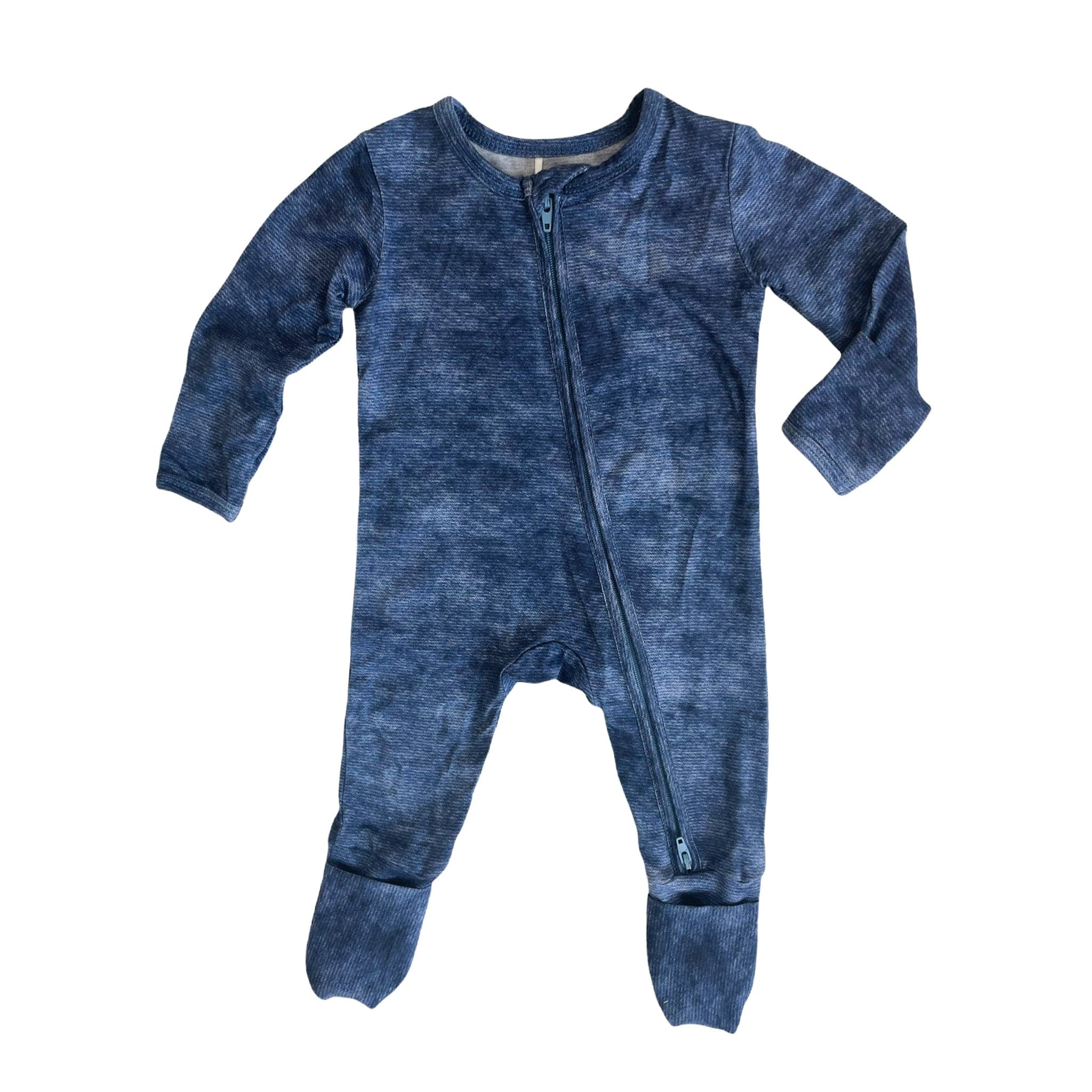 Denim Print | Convertible Bamboo Zip Romper
