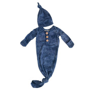 Denim Print | Knot Gown & Hat Set