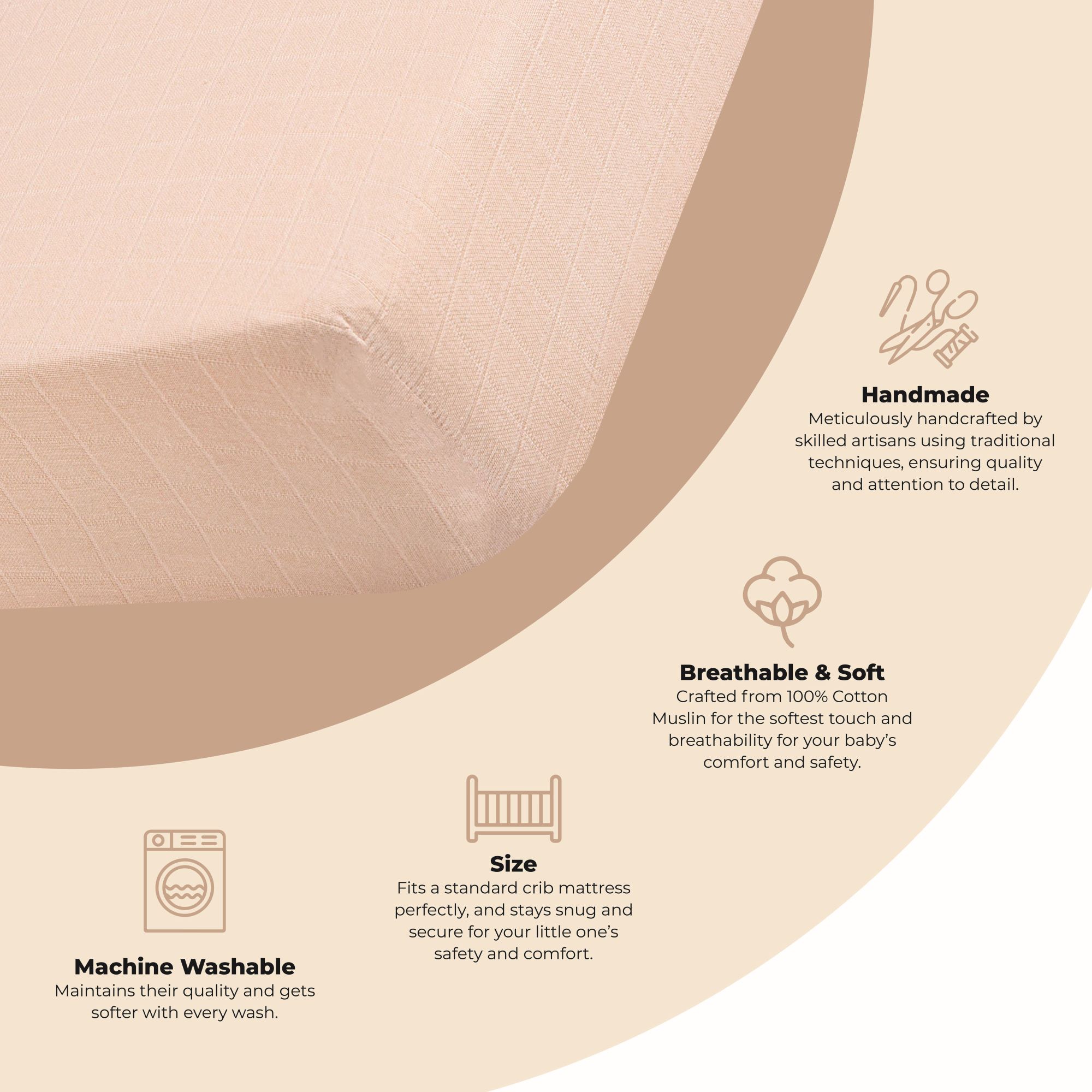 Crib Fitted Sheet – Desert Rose