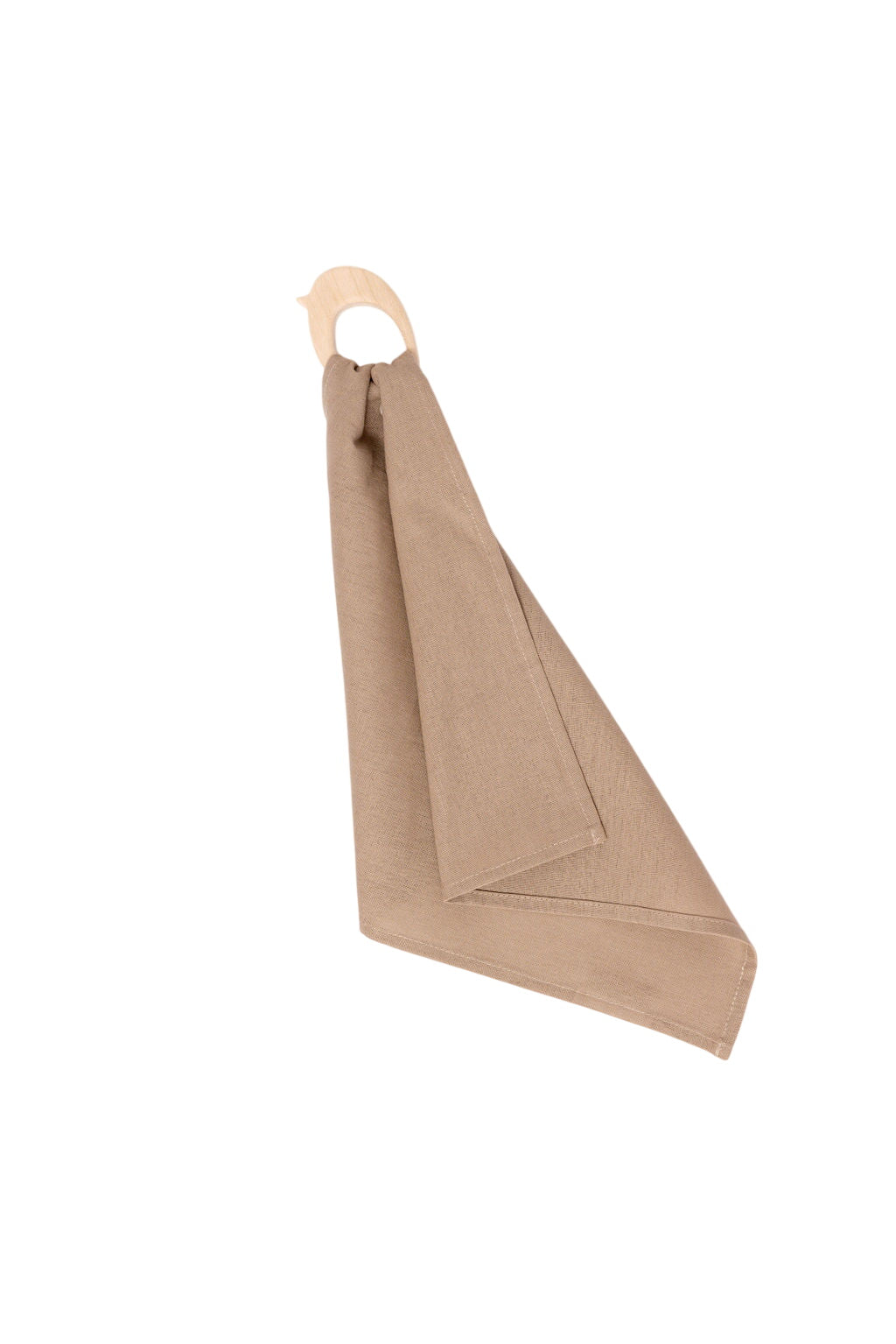 Desert Lark - Linen + Maple Ring Teether