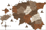 Estonia Wooden Map Design1