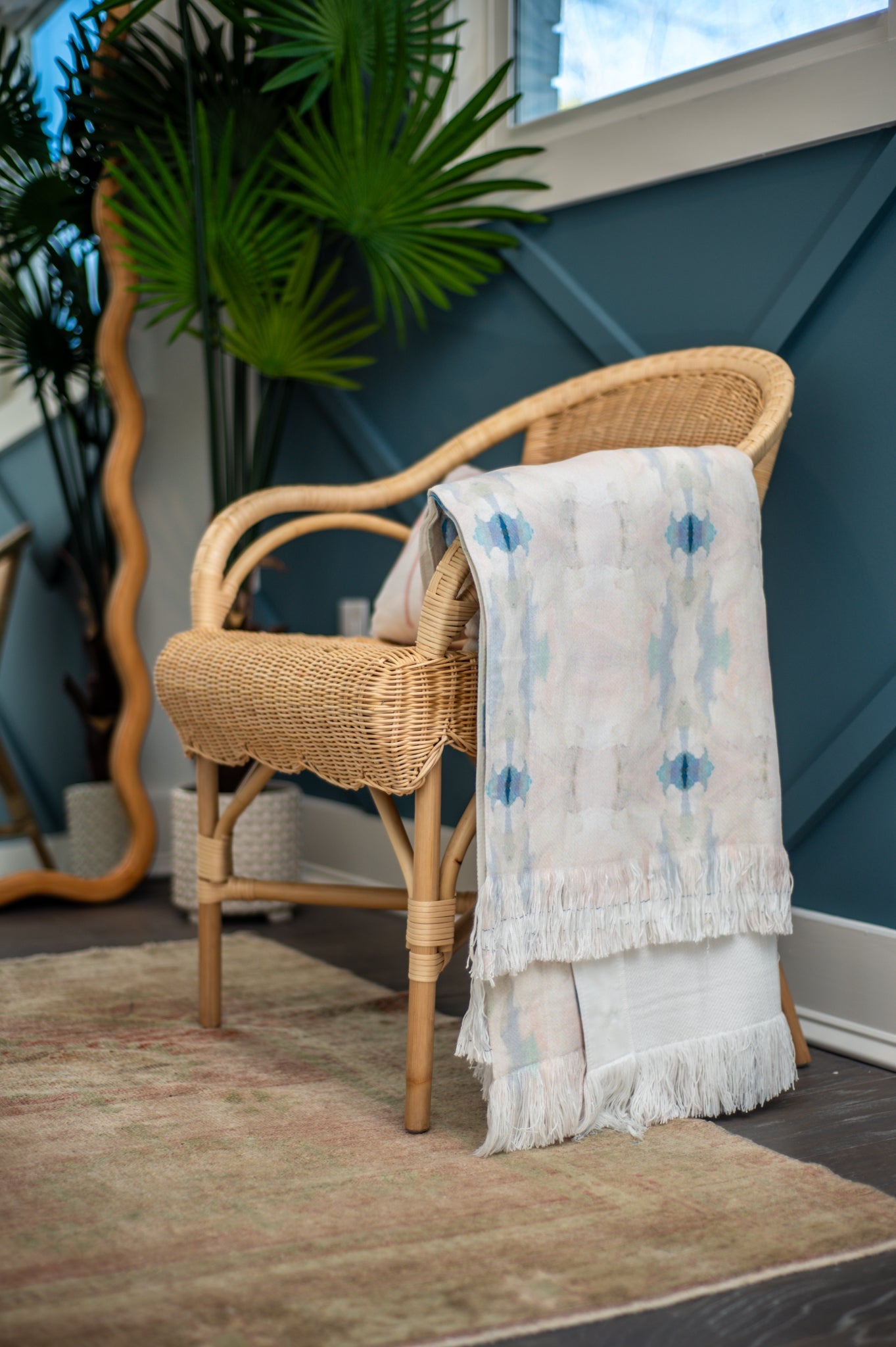 Rattan Scalloped Armchair