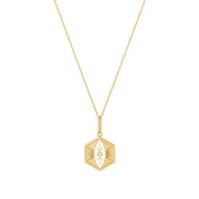 Divine Feminine White Enamel Necklace