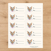 Devon Rex Purrfectly Yours Gift Tag Sticker Sheet