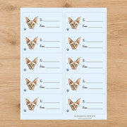 Devon Rex Pawprint Wishes Gift Tag Sticker Sheet