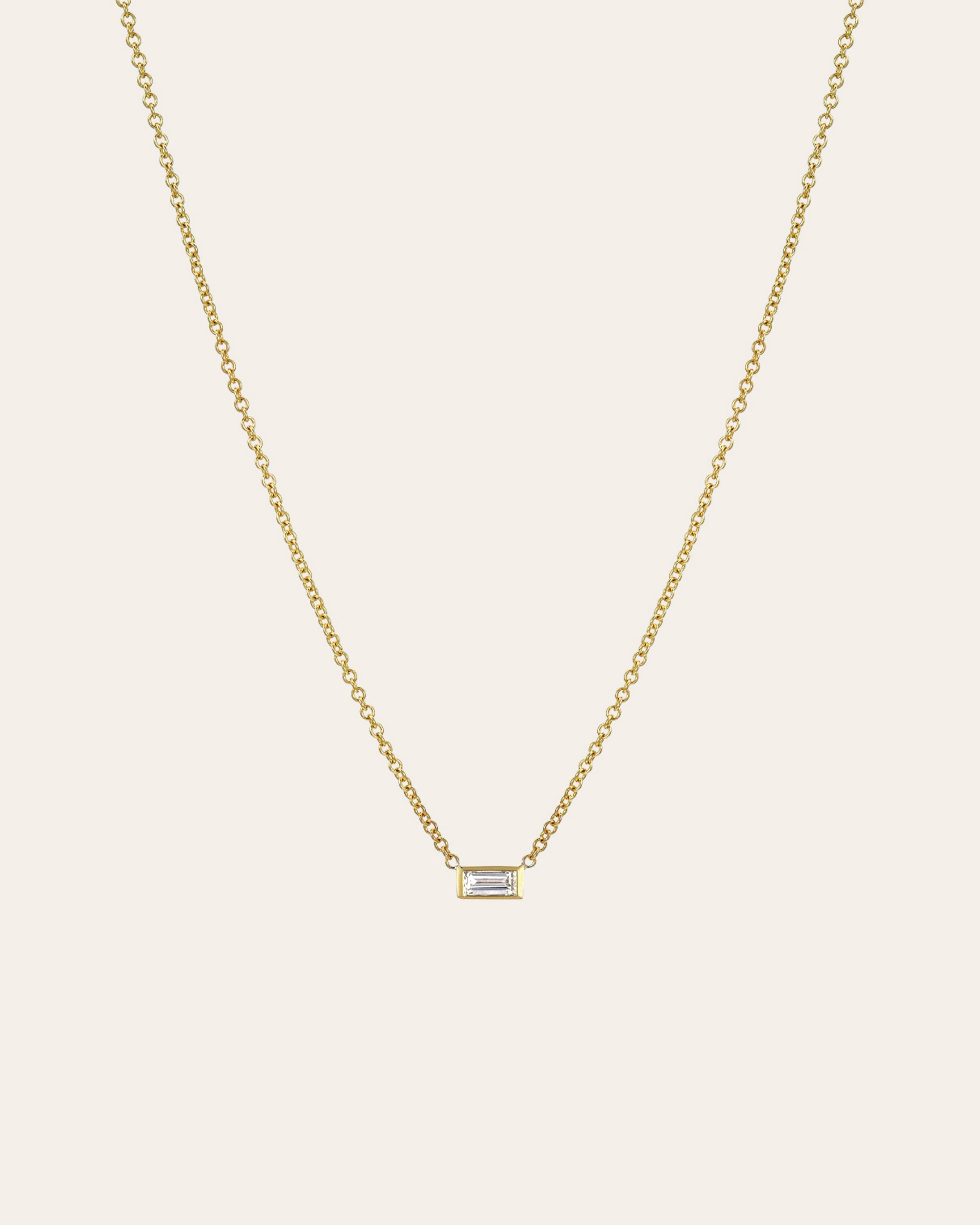 Diamond Baguette Necklace