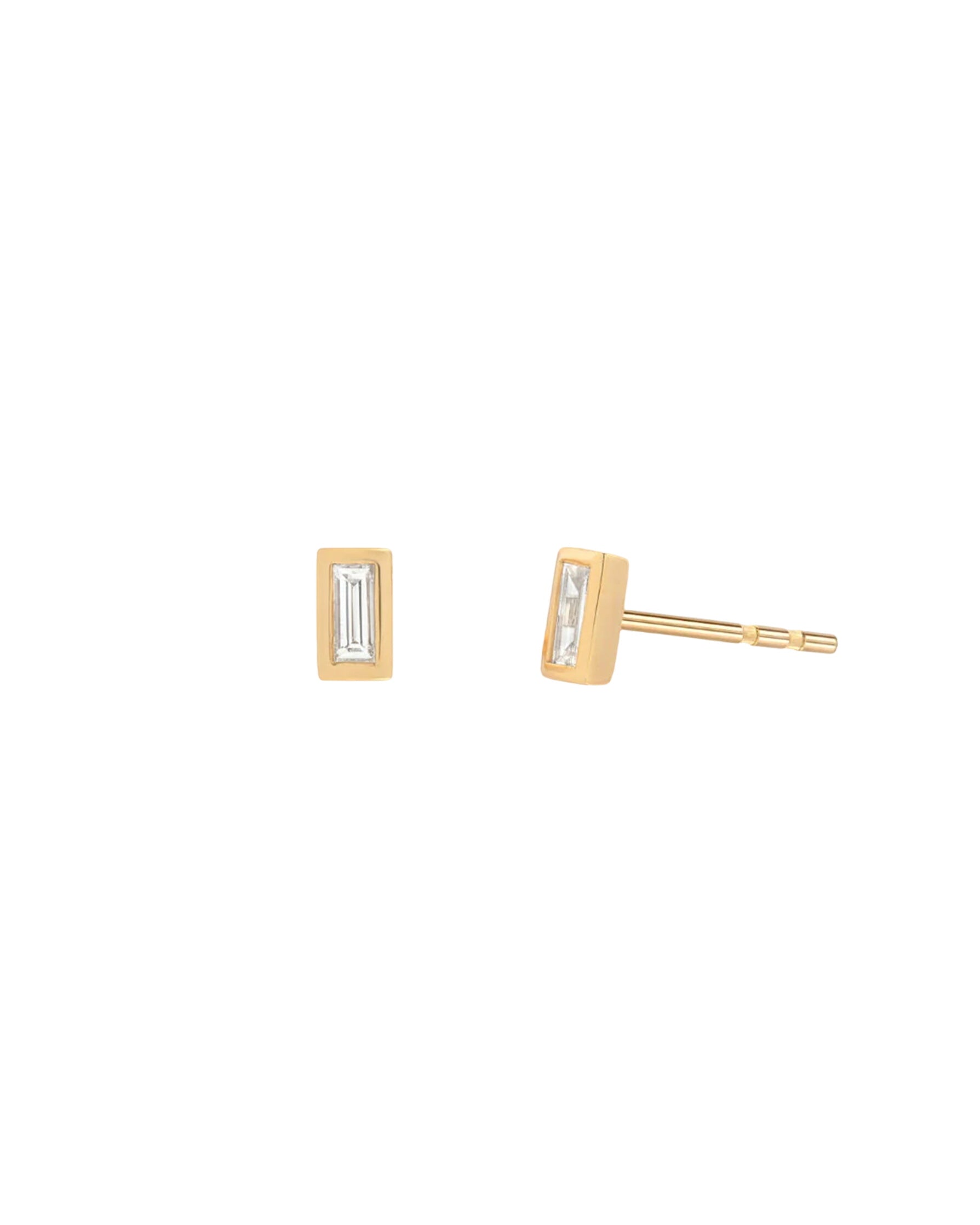 Diamond Baguette Stud Earrings