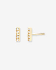 Diamond Bar Stud Earrings