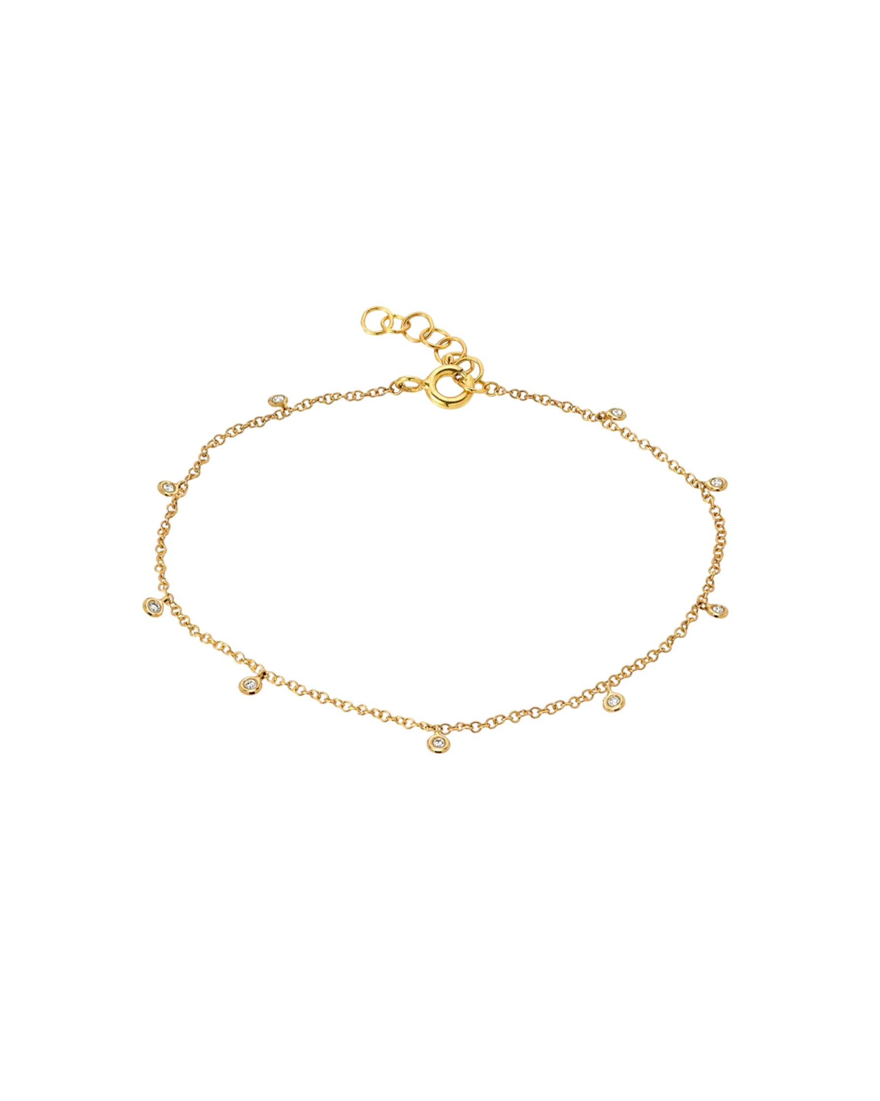 14k Gold Drop Bezel Anklet