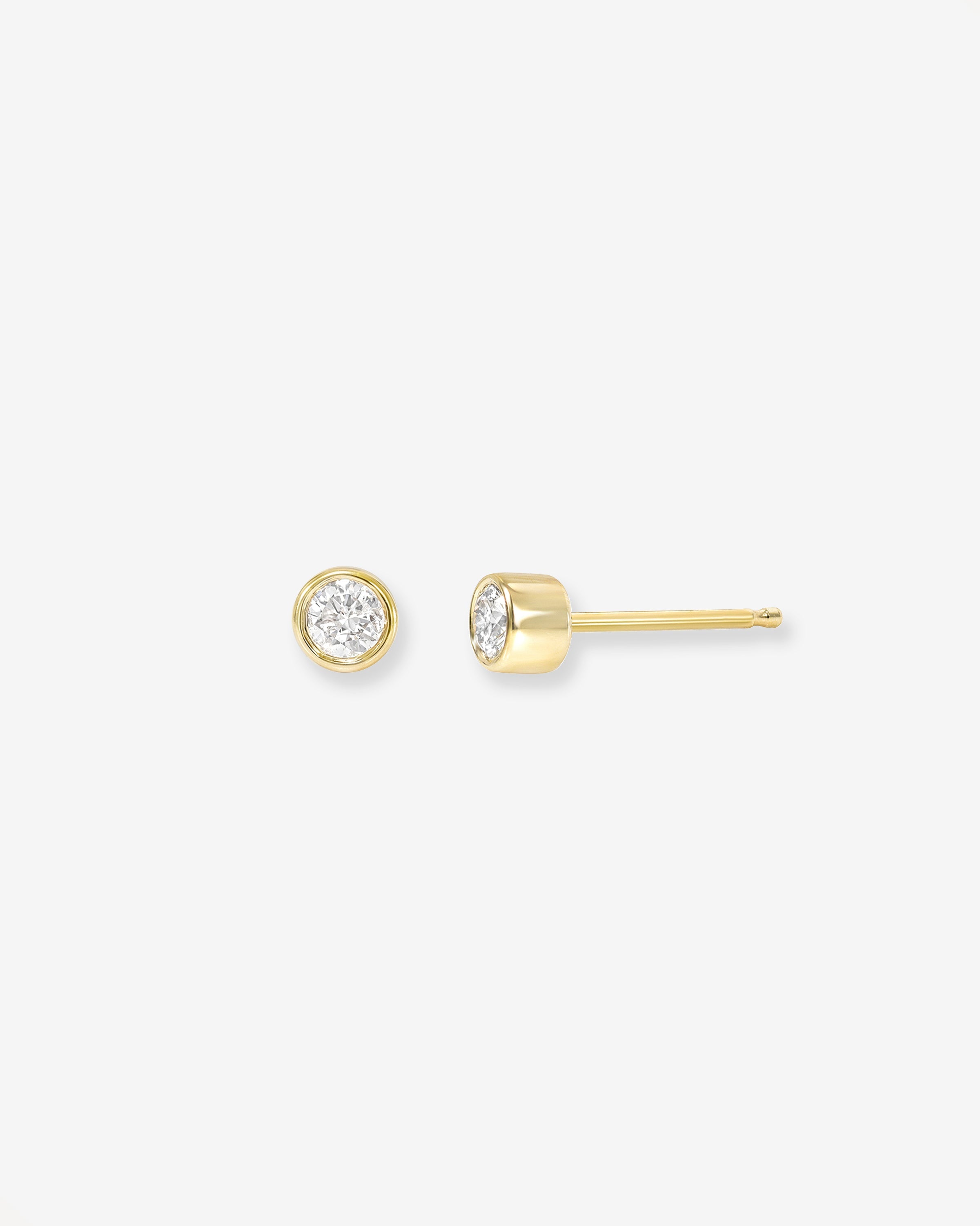 Bezel Diamond Stud Earrings