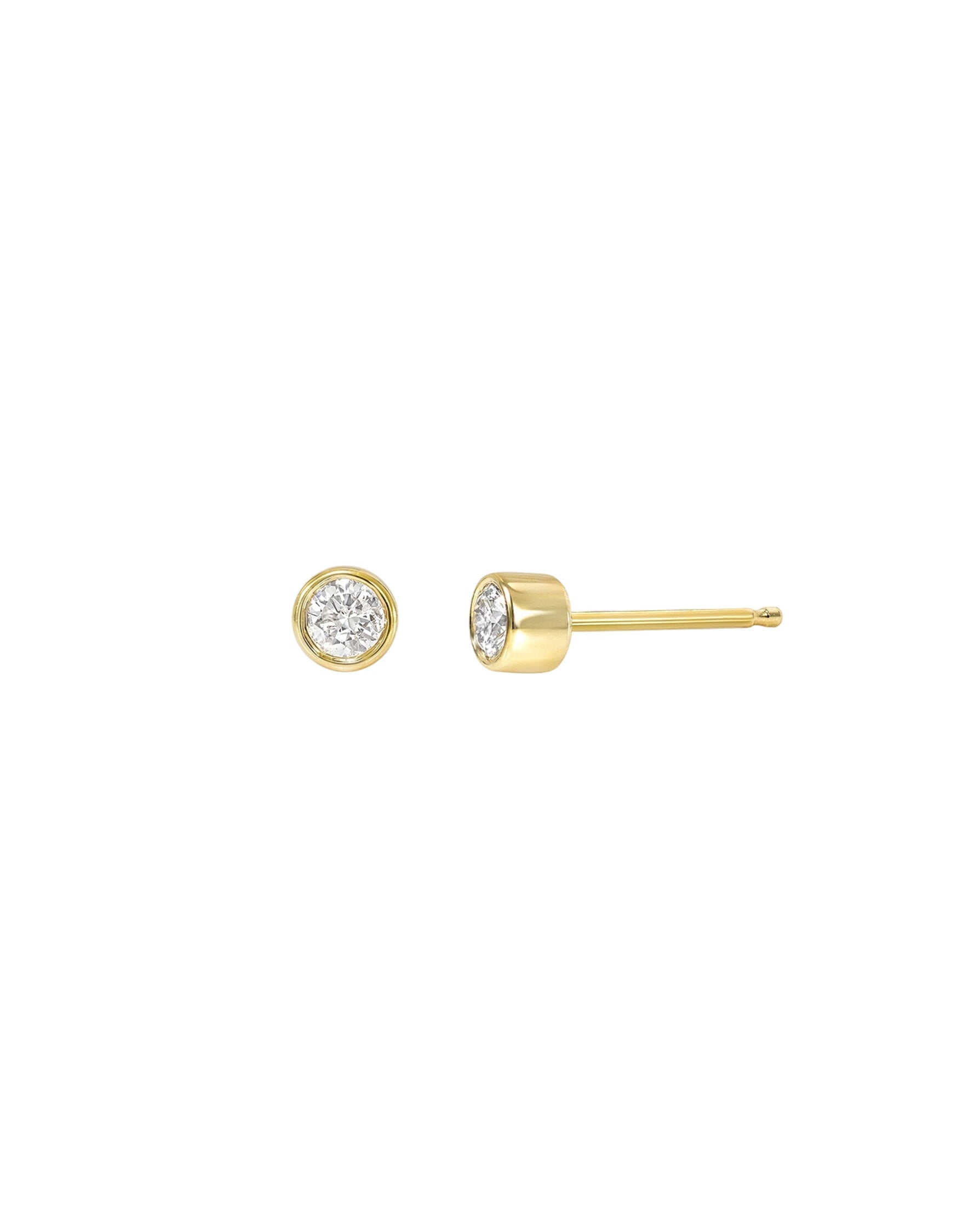 Bezel Diamond Stud Earrings