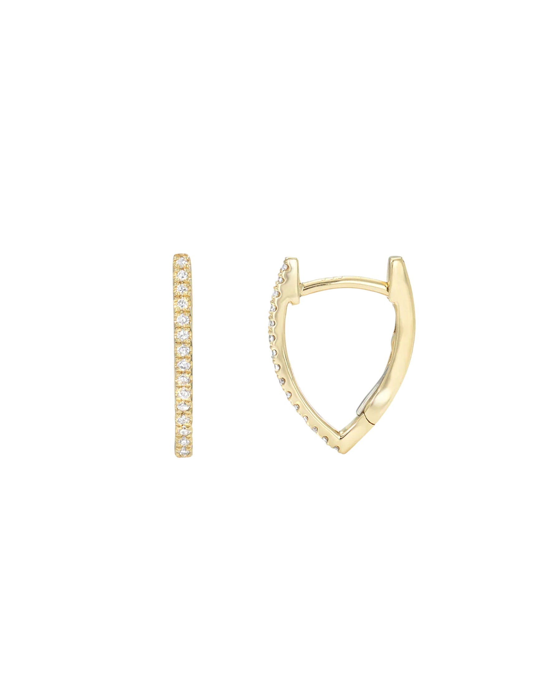 Diamond Curve Huggie Earrings