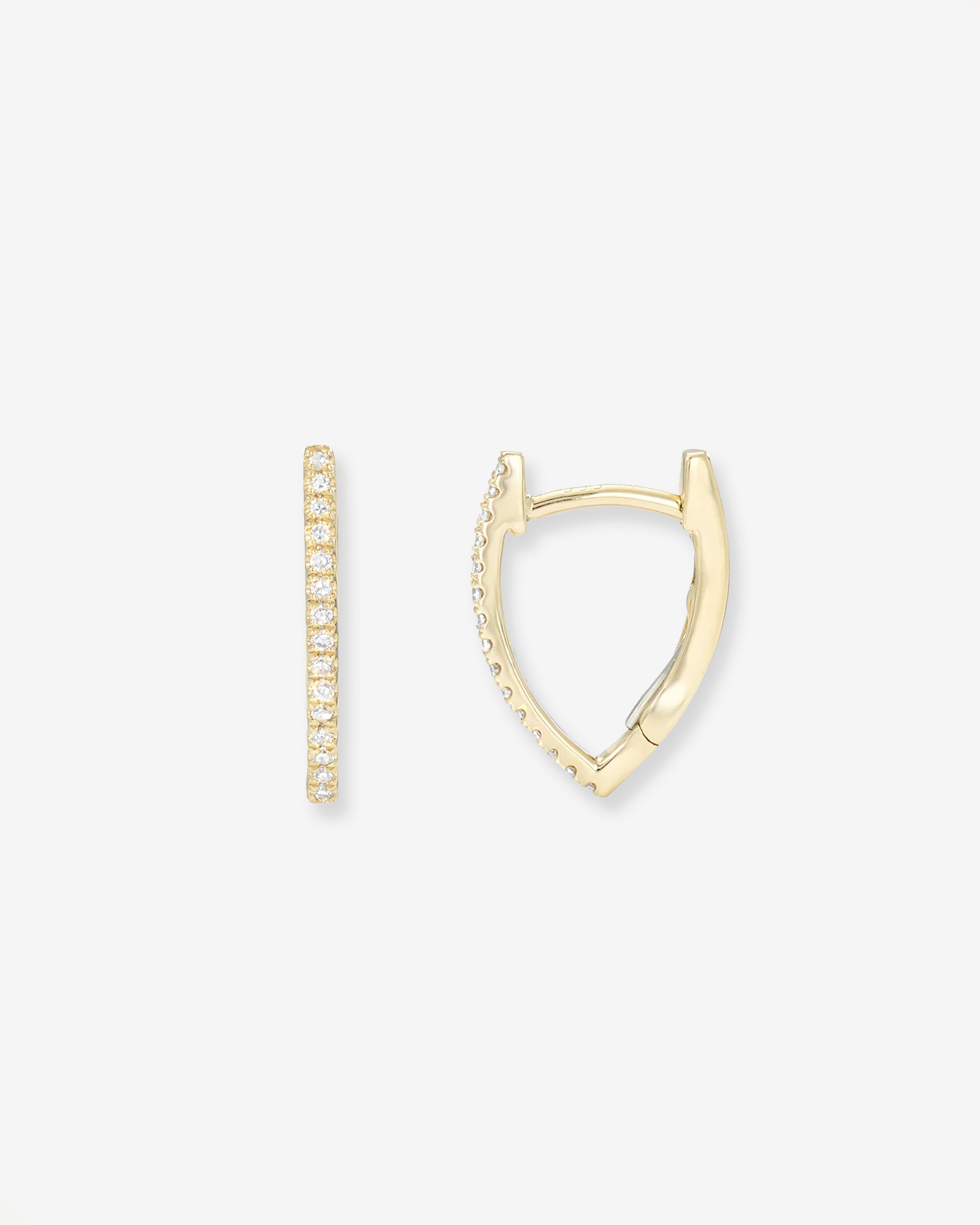 Diamond Curve Huggie Earrings