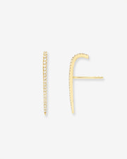 Diamond Curved Bar Stud Earrings