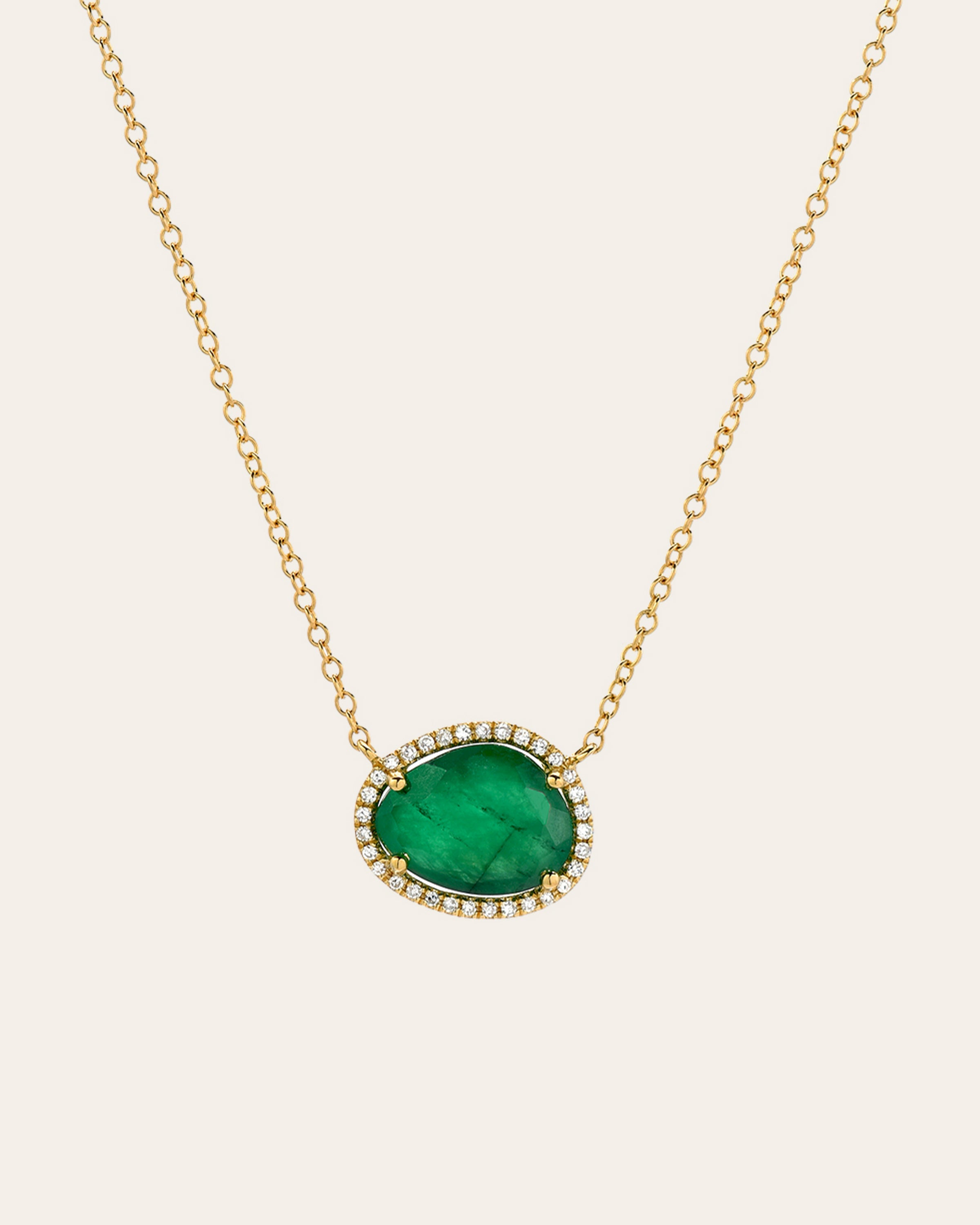 Diamond Emerald Necklace