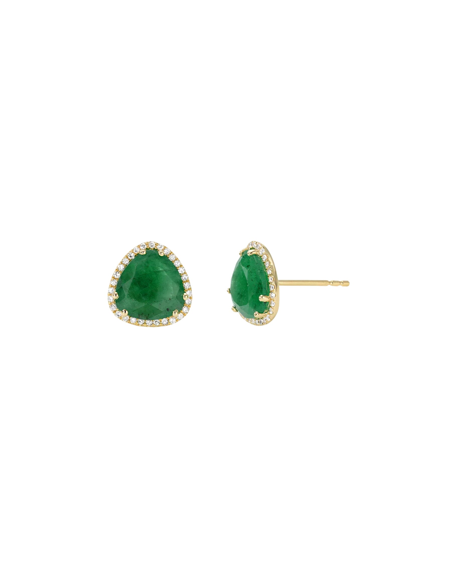 Diamond Emerald Stud Earrings