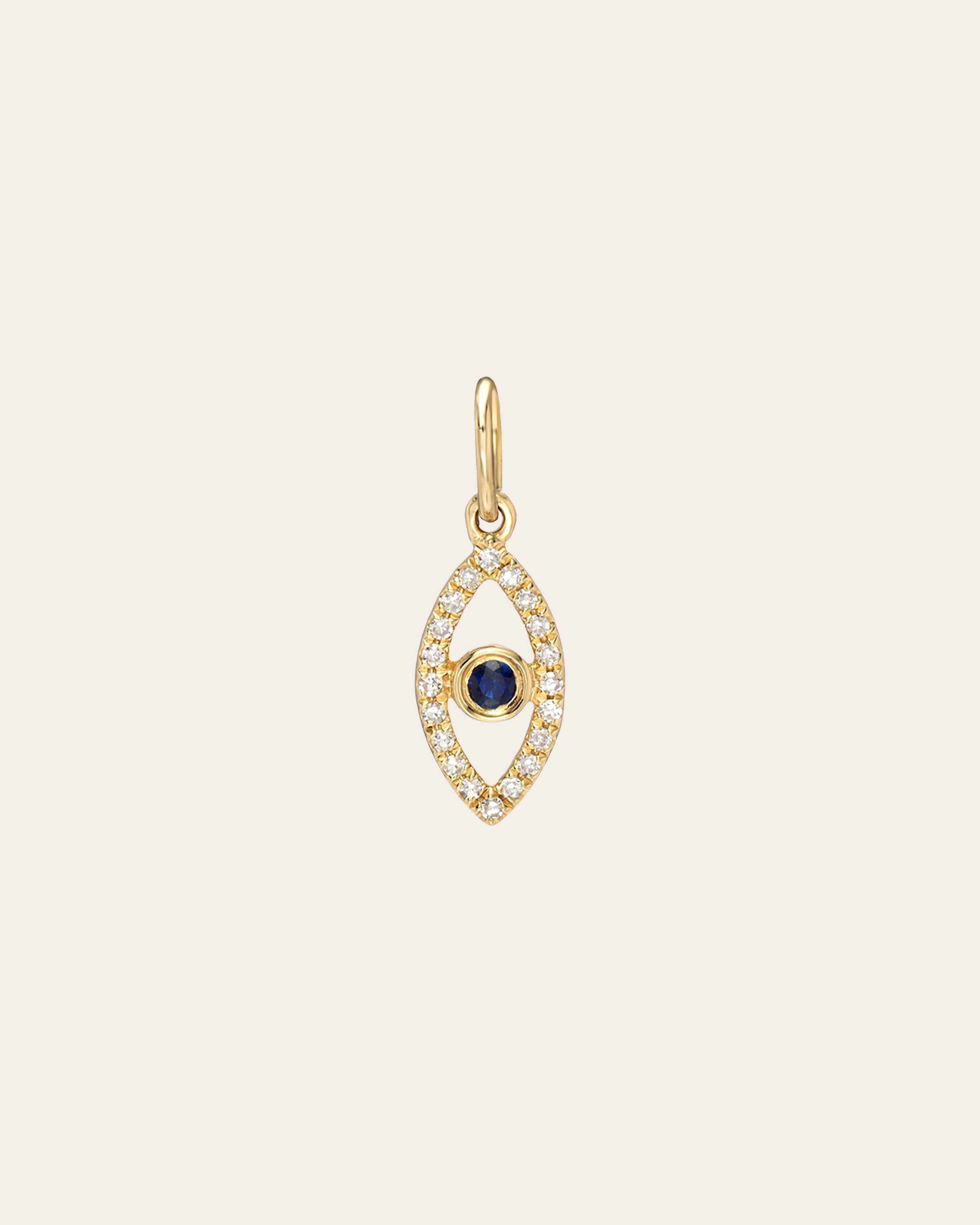 Diamond Evil Eye Sapphire Pendant