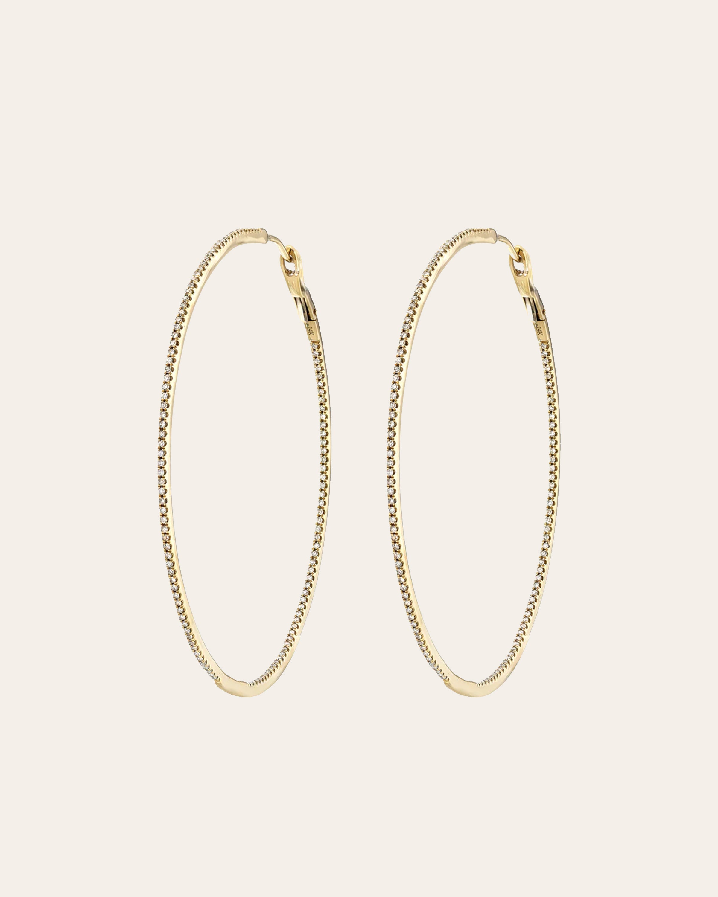 Diamond Large Hoops