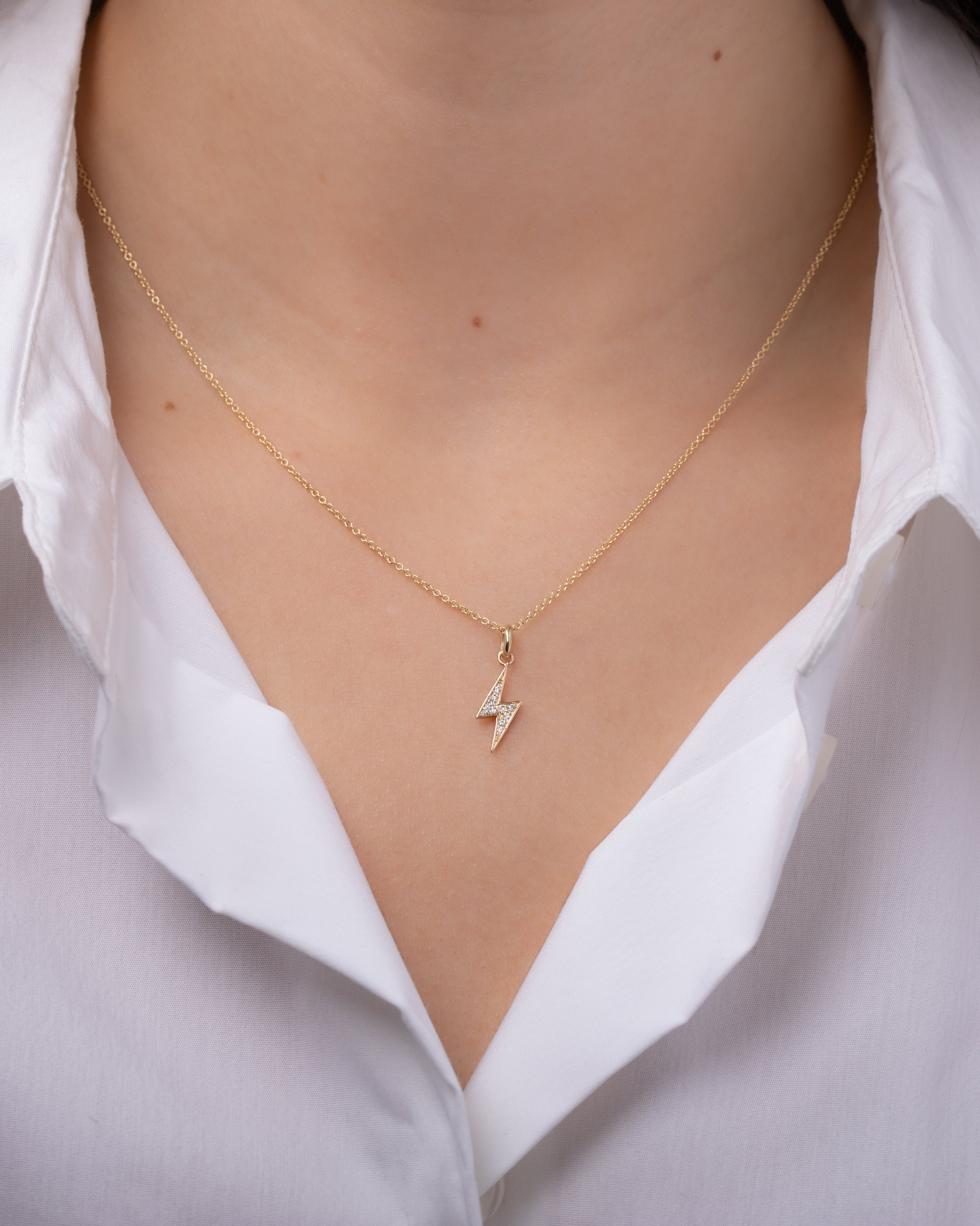 Diamond Lightning Bolt Necklace