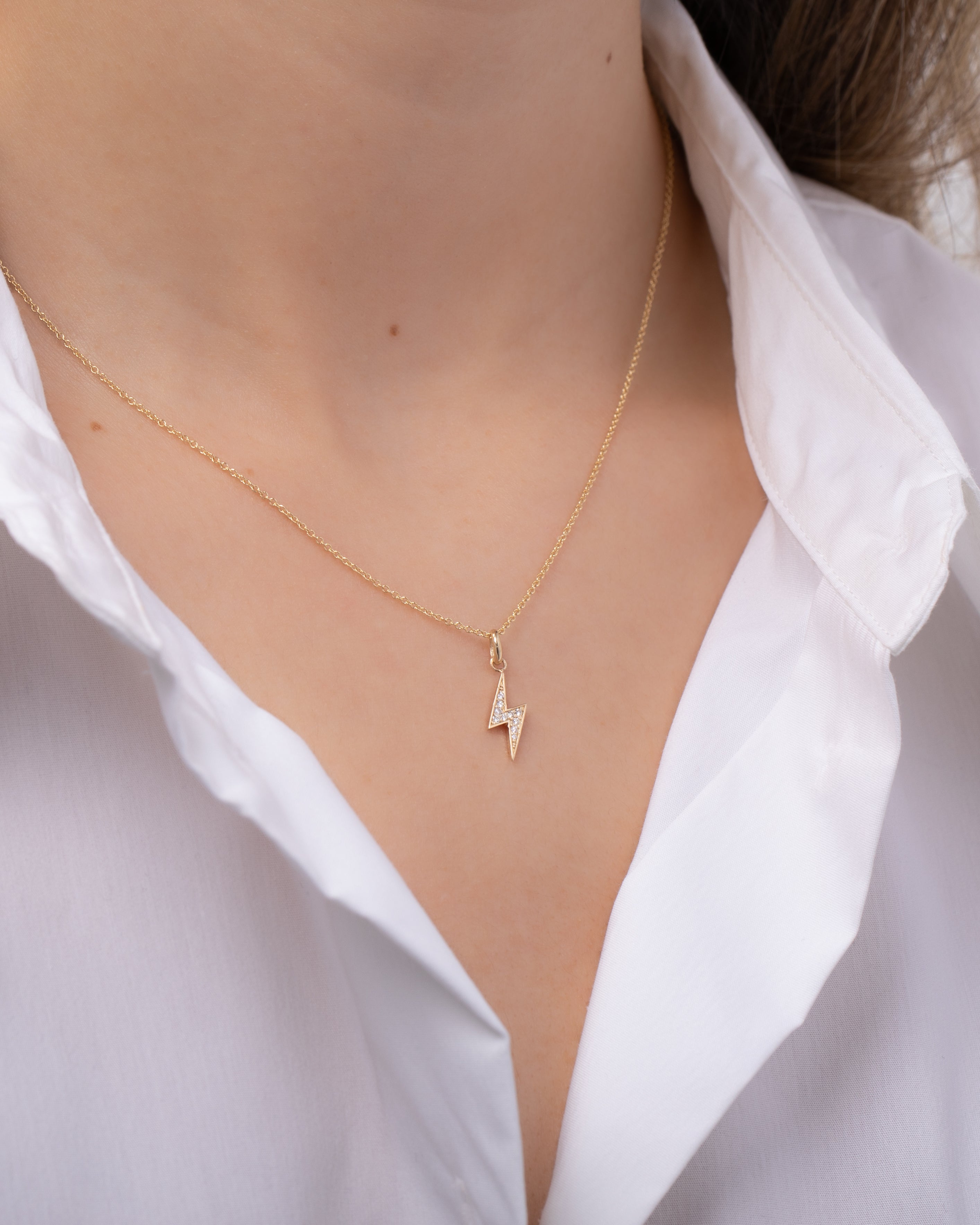 Diamond Lightning Bolt Necklace