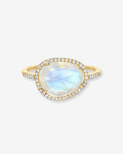 Diamond Moonstone Ring
