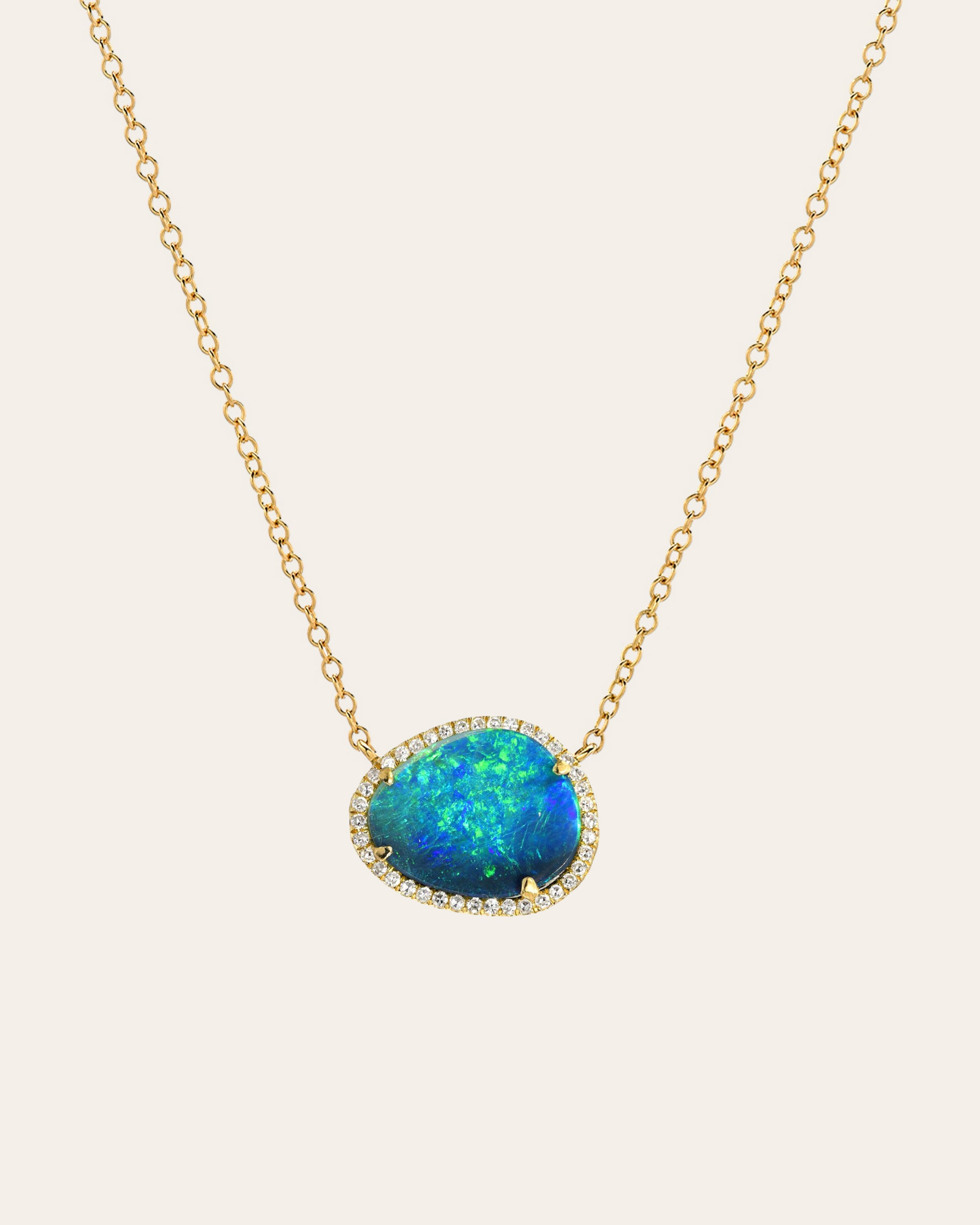 Diamond Opal Necklace