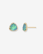Diamond Opal Stud Earrings