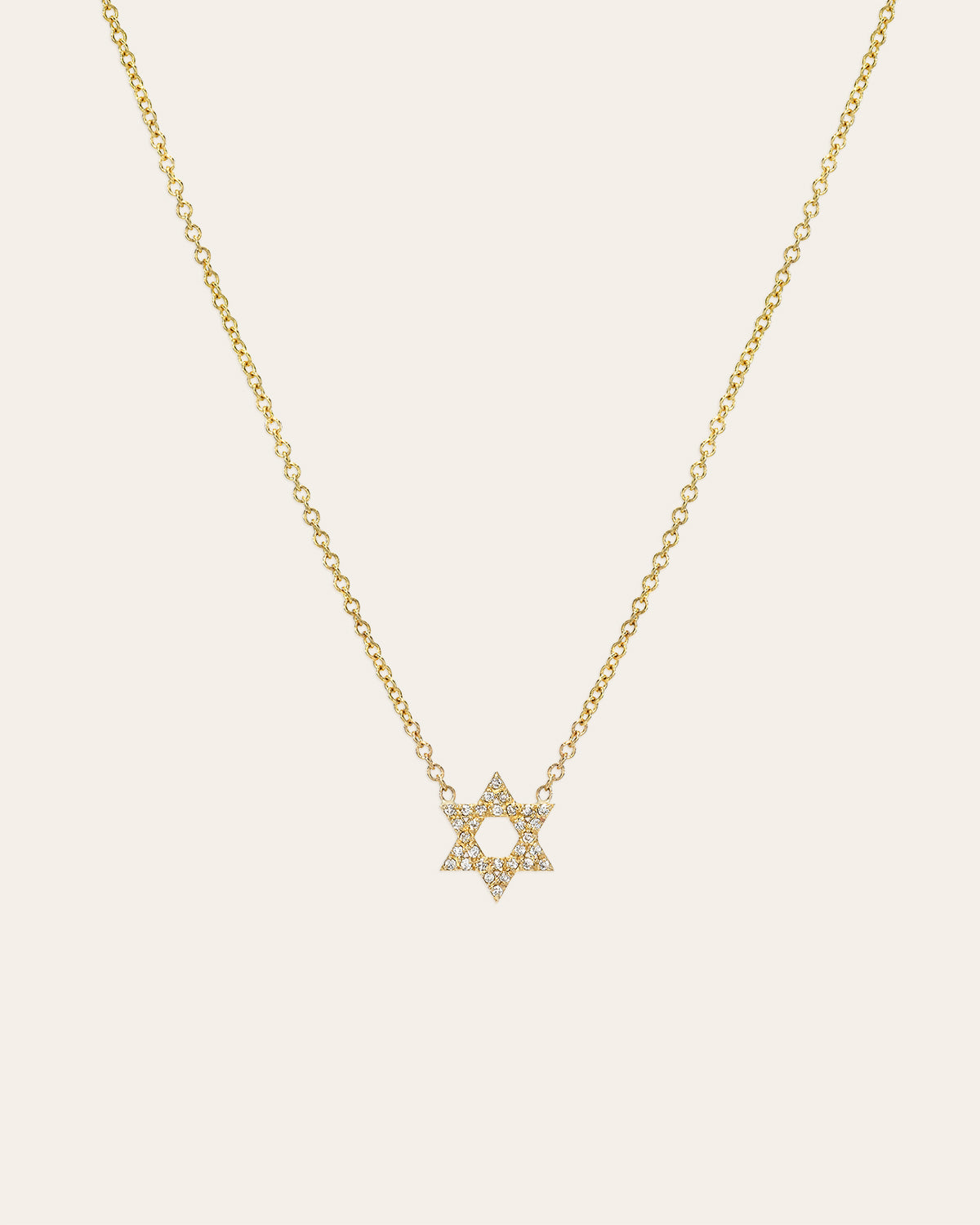 Diamond Open Star Of David Necklace