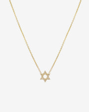 Diamond Open Star Of David Necklace