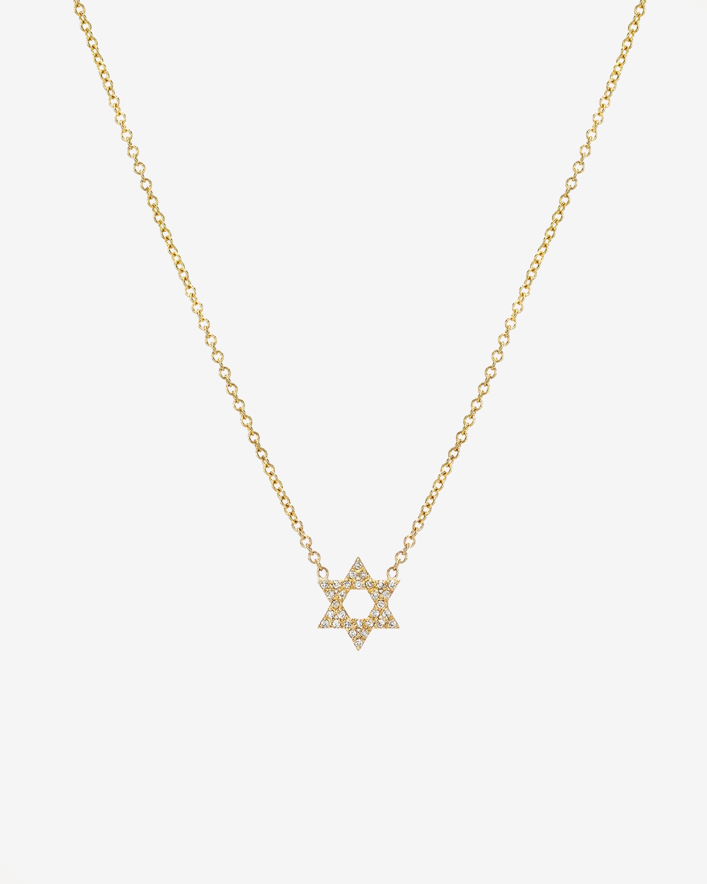 Diamond Open Star Of David Necklace