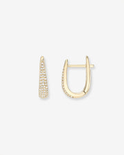 Diamond Pave Dome Claw Huggie Earrings