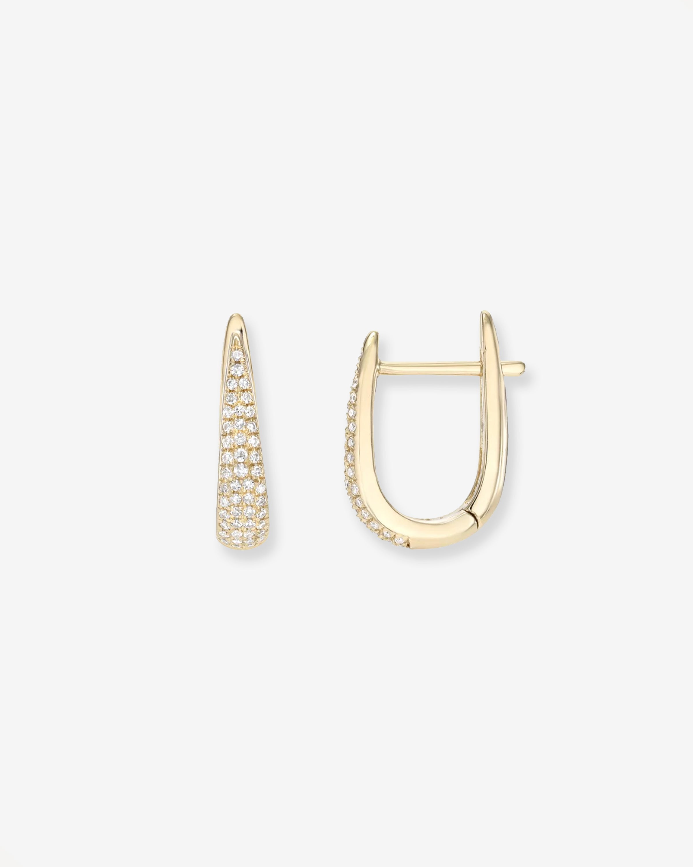 Diamond Pave Dome Claw Huggie Earrings