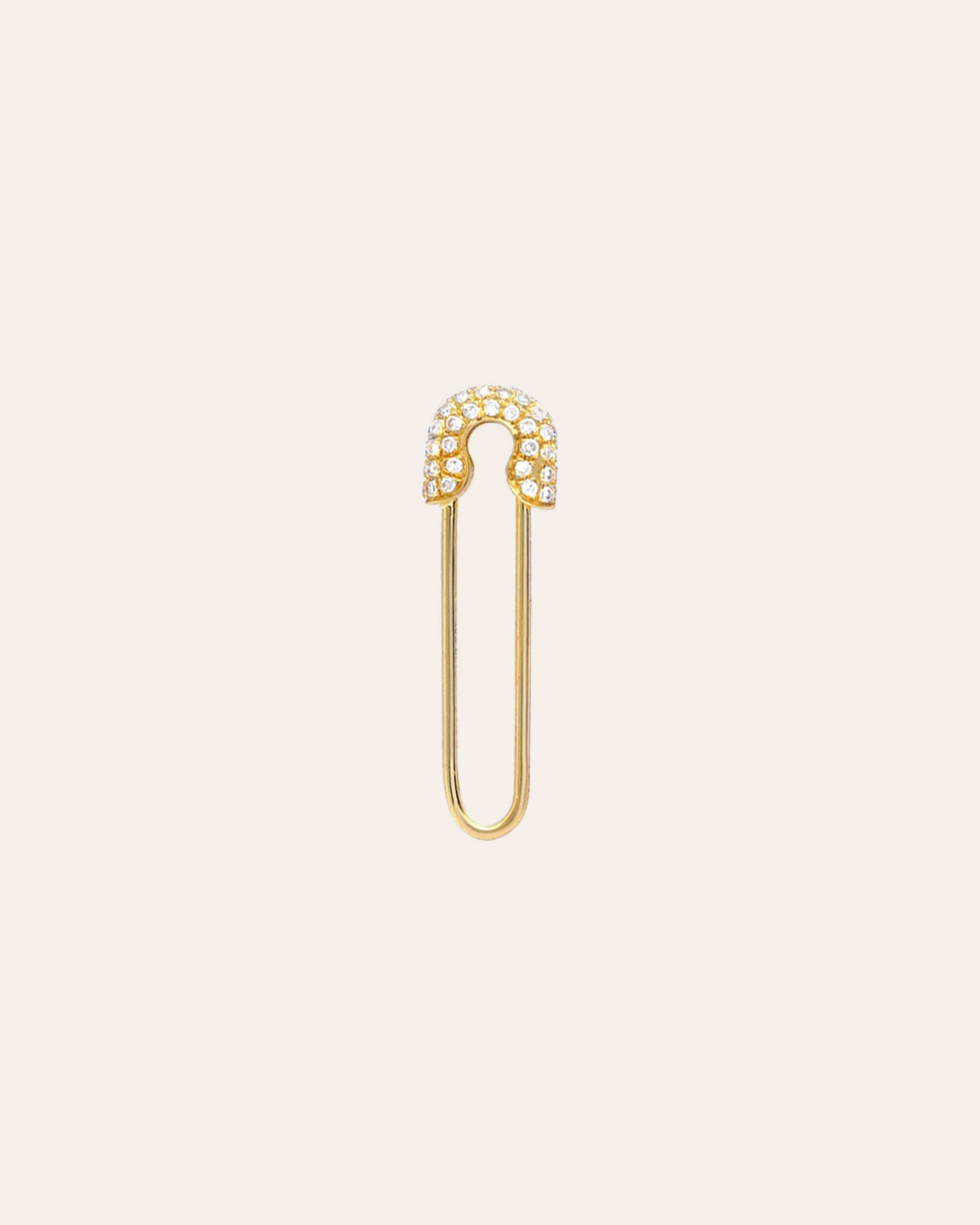 Diamond Safety Pin Pendant